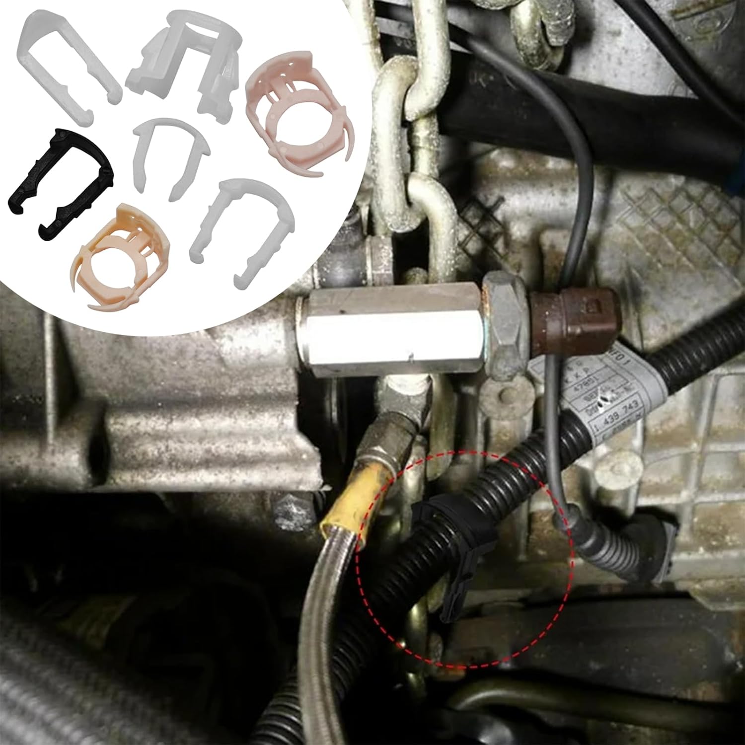 Msyuusr 70pcs Fuel Line Clips, 3/8" 5/16" Plastic Fuel Tank Repair Kit, 7 Size Nylon Fuel Line Repair Kit, Auto Fuel Line Retainer Clips Replacement Kit Compatible with Ford GM Chrysler - Image 6