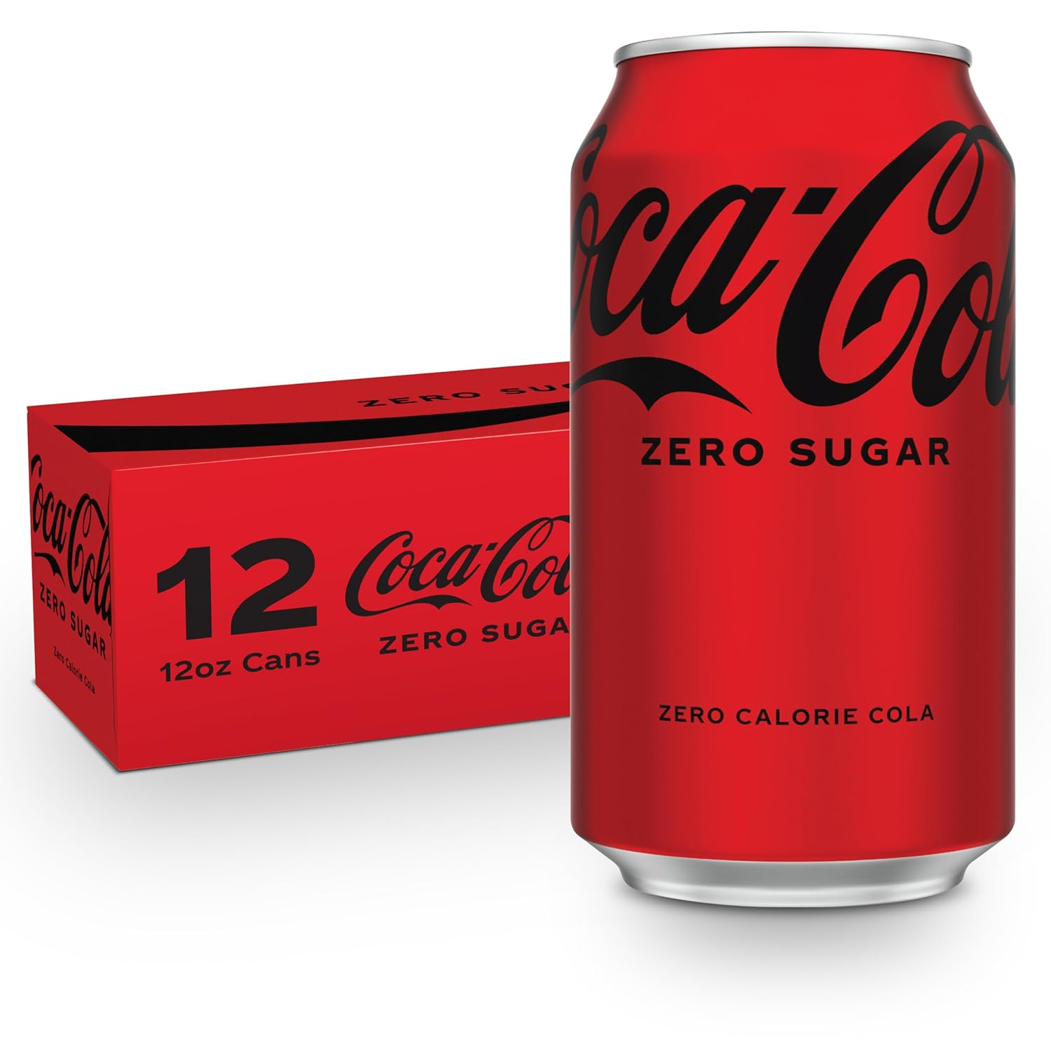 Coca-Cola Zero Sugar Soda, 12 fl oz Cans, 12 Pack - Classic Cola Soft Drink Fridge Pack