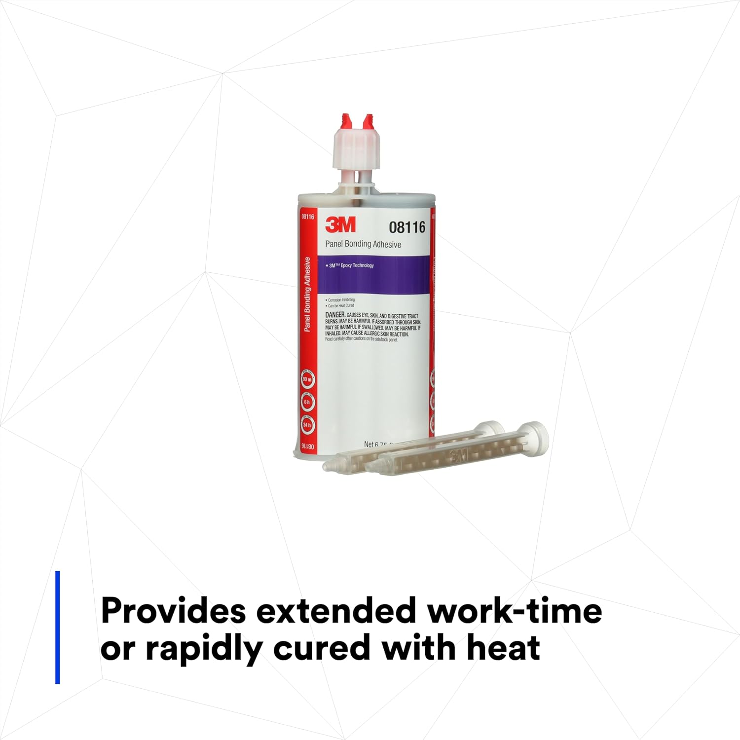 3M Panel Bonding Adhesive, 08116, OEM Recommended, Two-Part Epoxy, 200 ml/6.75 fl oz Cartridge , Black - Image 4