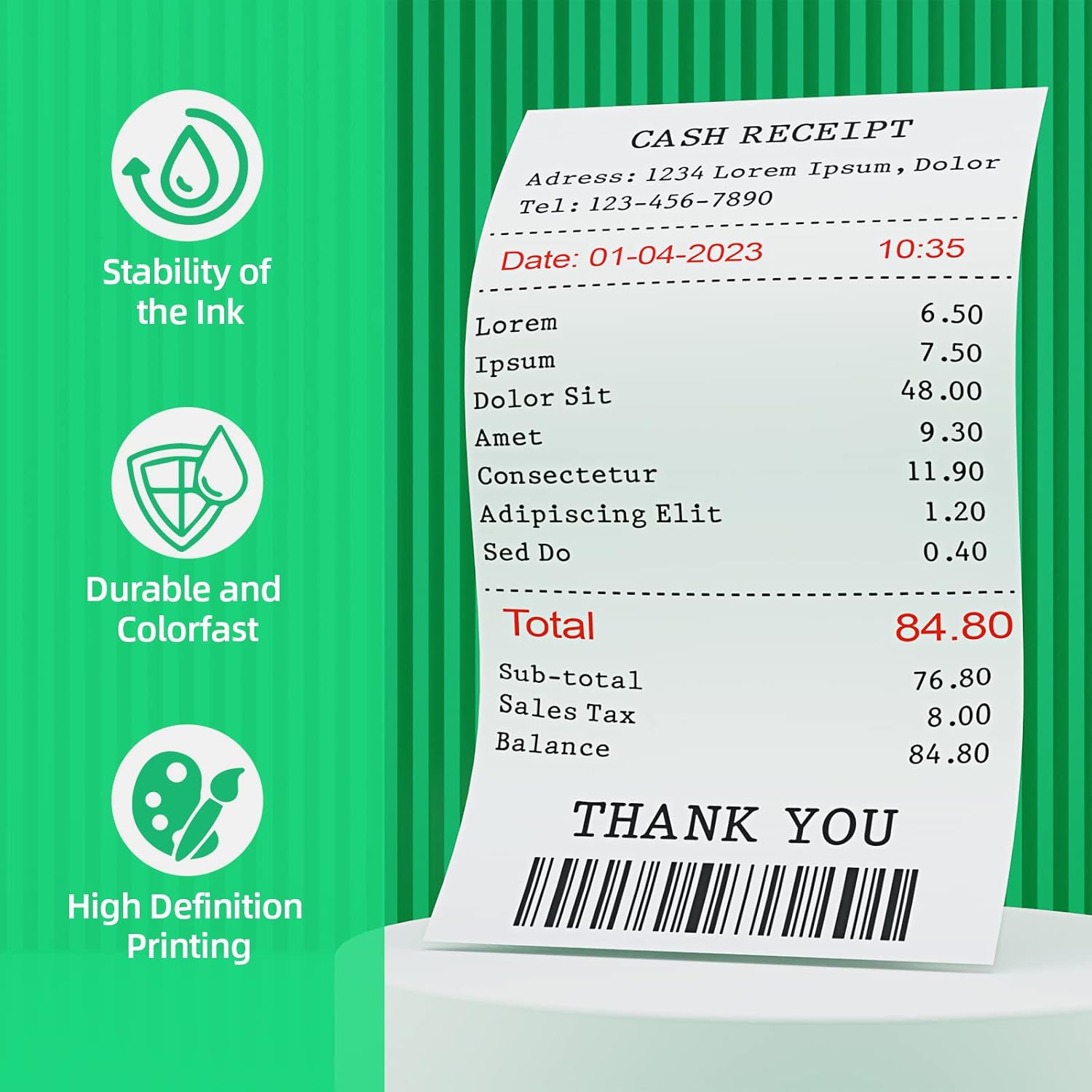 3 Pack Compatible Calculator Ink Ribbon for IR-40T,IR40T,CP13,MP-12D,PR42 - Replacement for Sharp EL-1750V,EL-1801V,Casio HR-100TM,HR-170RC,Canon P23-DHV (Black & Red, Individually Sealed) - Image 4