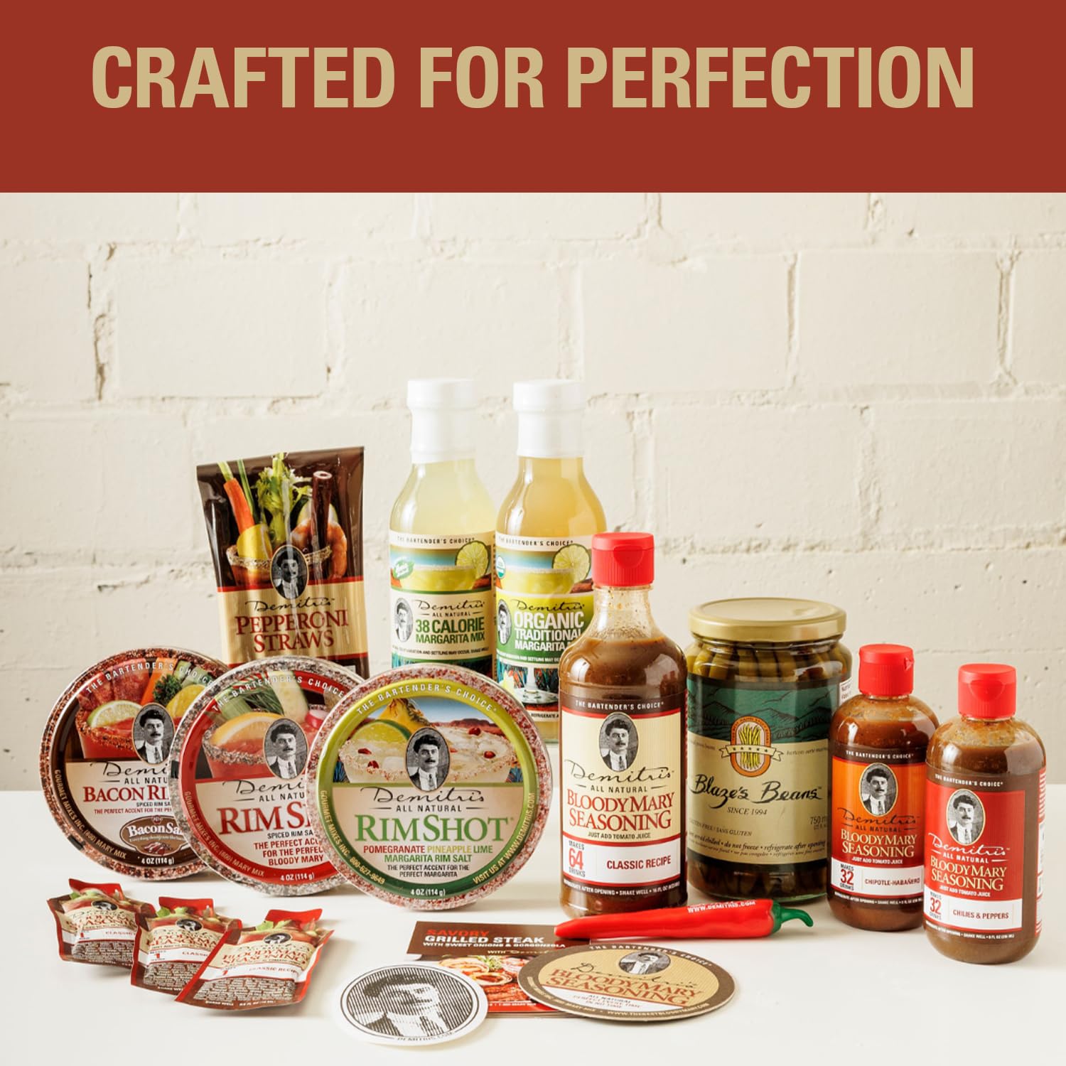 Demitri's Bloody Mary Pepperoni Straws, Smoky Edible Made With Pork & Chicken, Cocktail Garnish Snack, Perfect for Brunch Drinks or Parties, 5 Straws, 3-Pack - Image 7