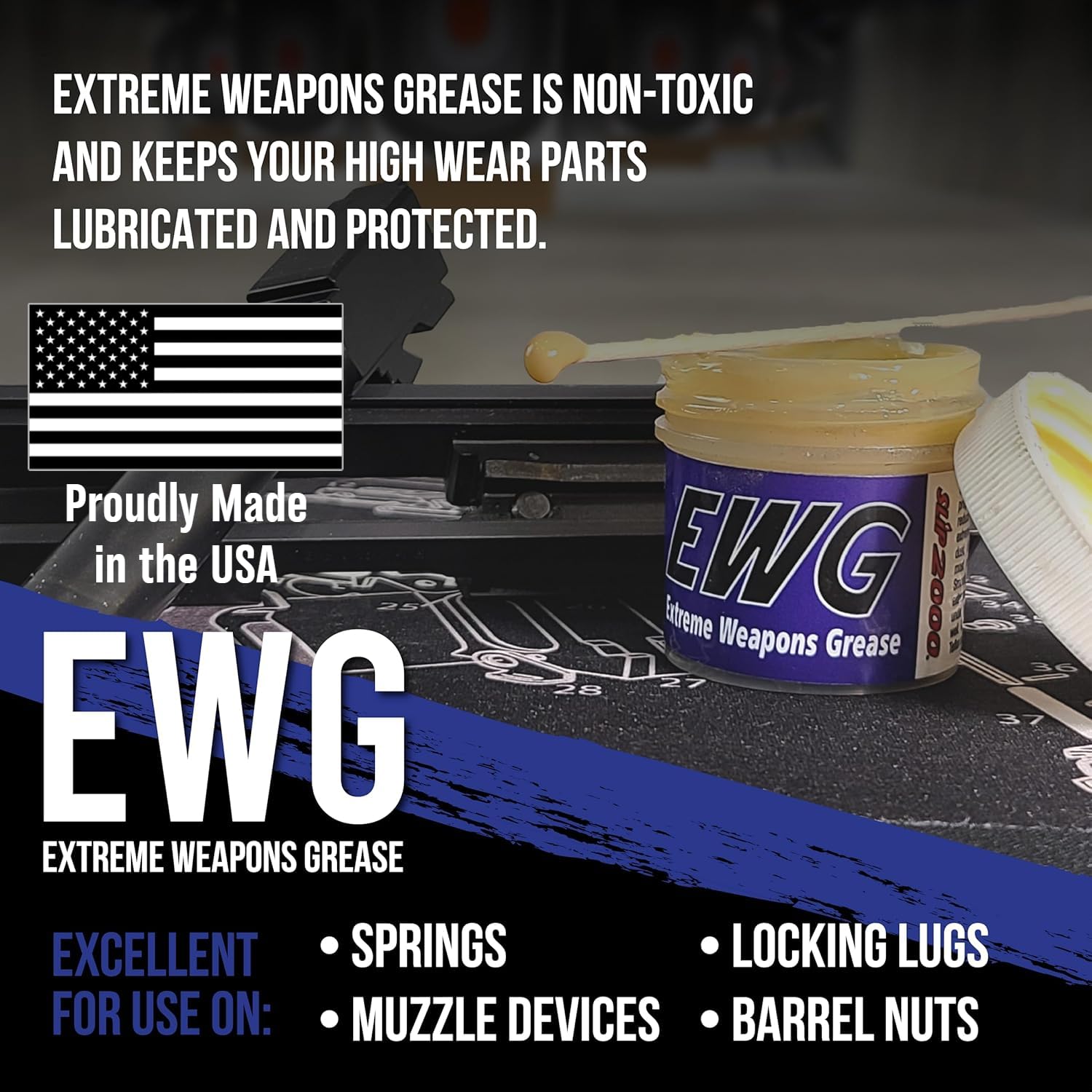 SLIP 2000 Extreme Weapons Grease (EWG), Reduces Friction and Wear, Grease Lube in Anti-Ware Package, Extreme Pressure Properties, No PTFE, 4 oz - Image 2