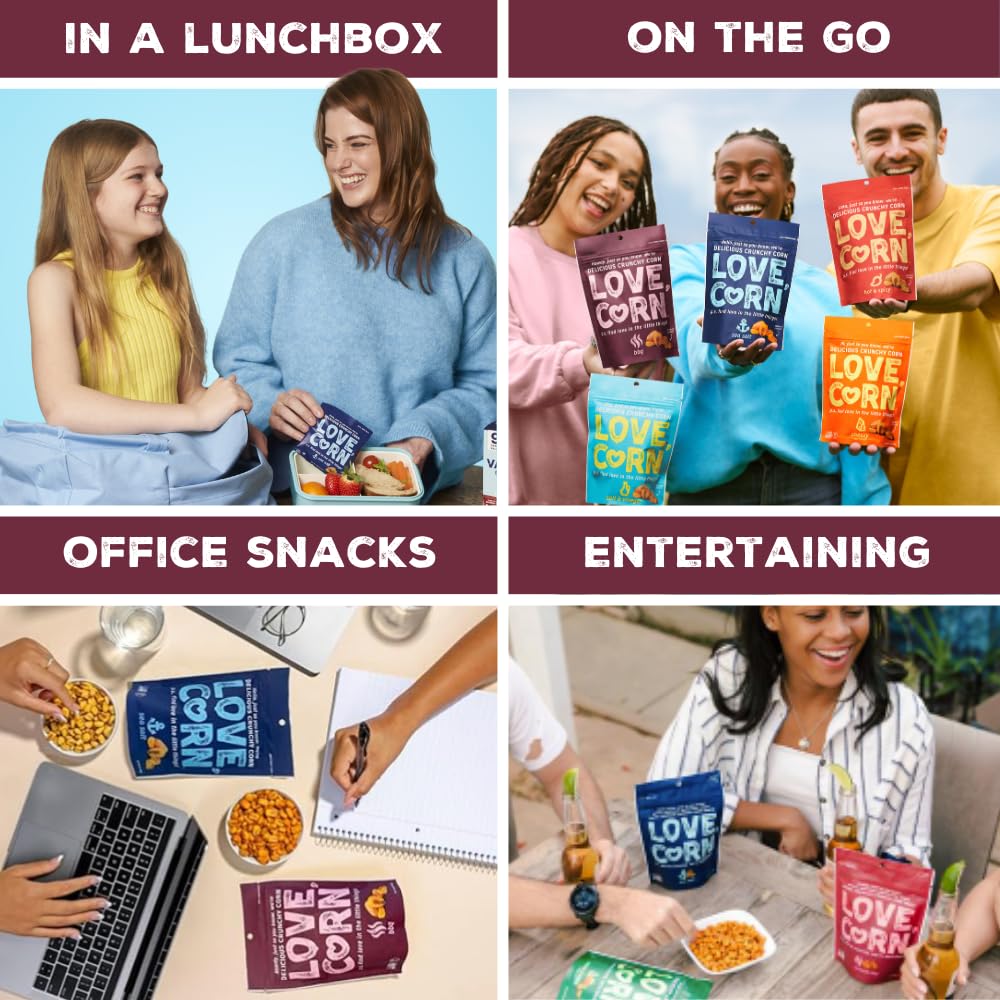 LOVE CORN BBQ | Delicious Crunchy Corn Snacks | .07oz x 20 Gluten Free, Vegan Bags | Convenient for Lunch Boxes, Commuting & Office Snacks - Image 6