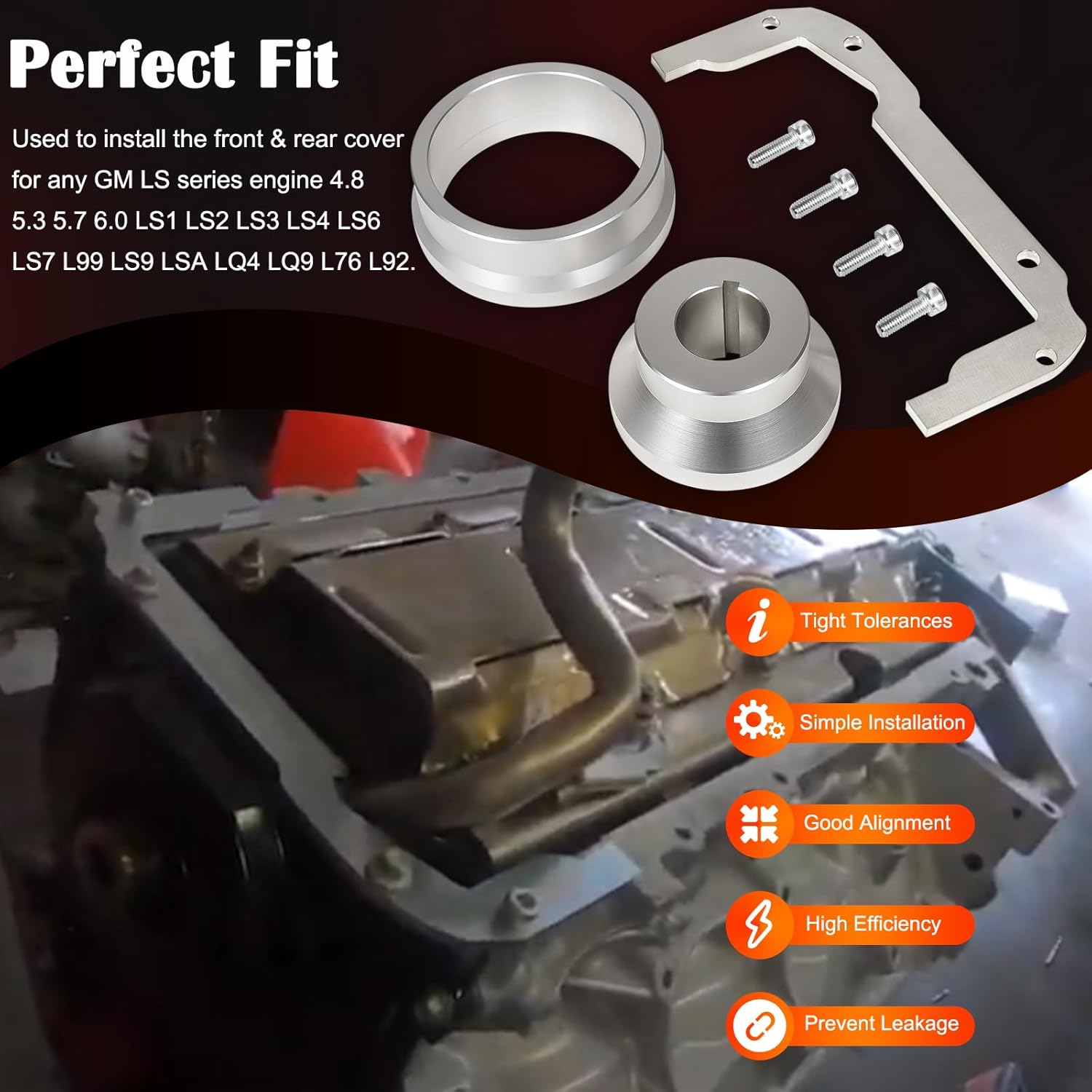 Front and Rear Cover Billet Alignment Tool & Oil Pan Alignment Tool Fits for LS Series Engines 4.8 5.3 5.7 6.0 LS1 LS2 LS3 LS6 L99 LS9 LSA LQ4 - Image 2