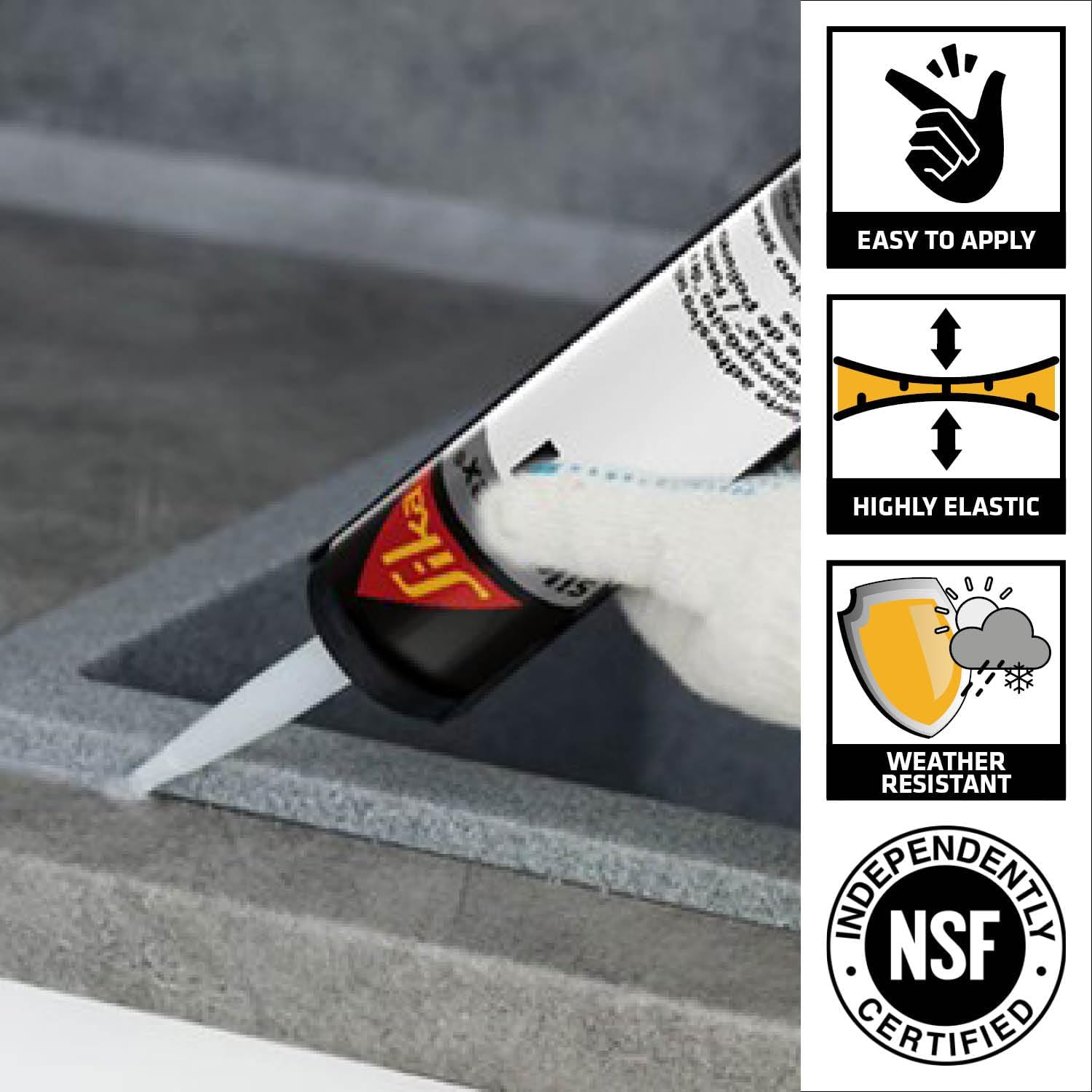 SIKA Sikaflex-221 Multi-Purpose Polyurethane Sealant/Adhesive, 10.1 fl oz, White – Fast-Curing, Permanent Elastic Bond, Weather-Resistant, Sandable & Paintable - Image 2