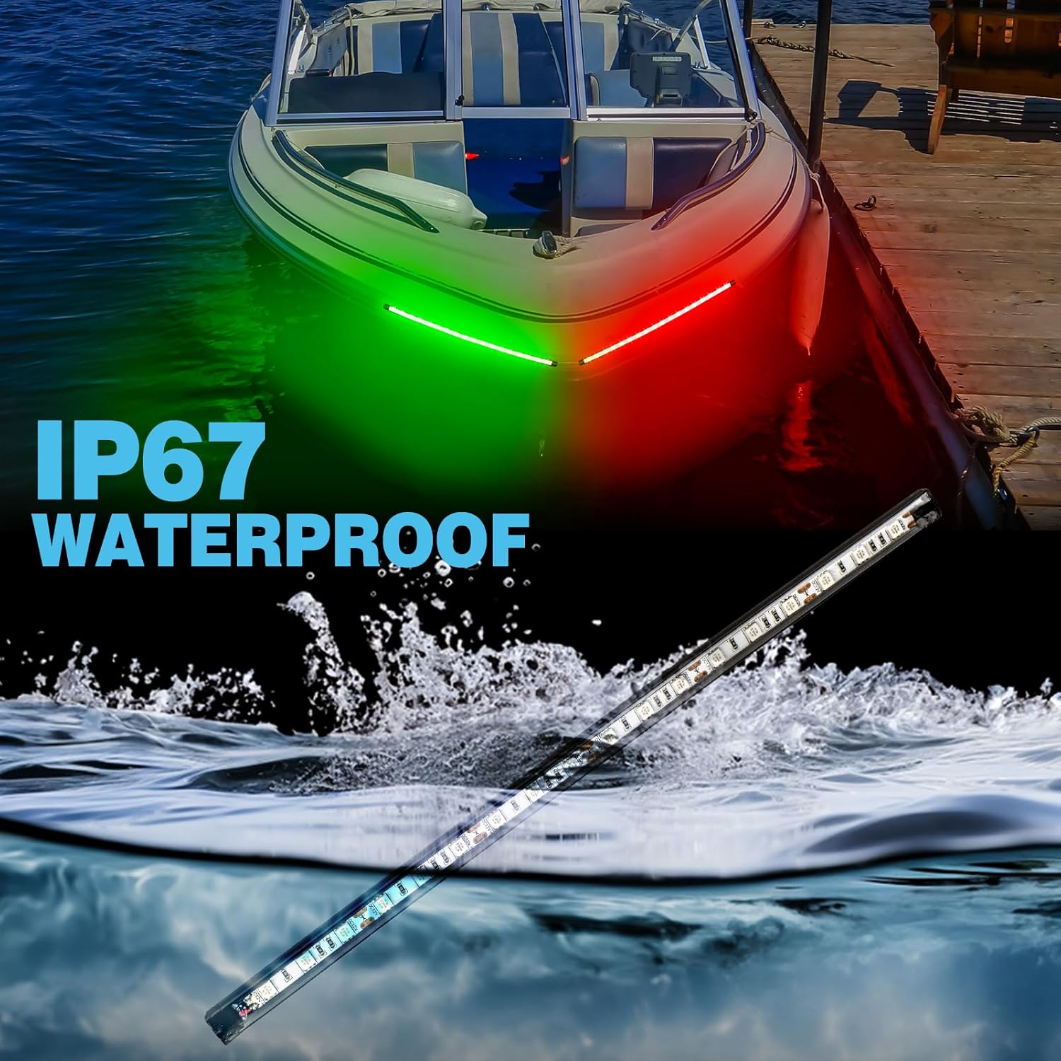 Boat Navigation Lights Red and Green, Bow Lights for Boats LED, Marine Running Lights Waterproof 12V for Night Fishing Small Boats and Pontoon - Image 4