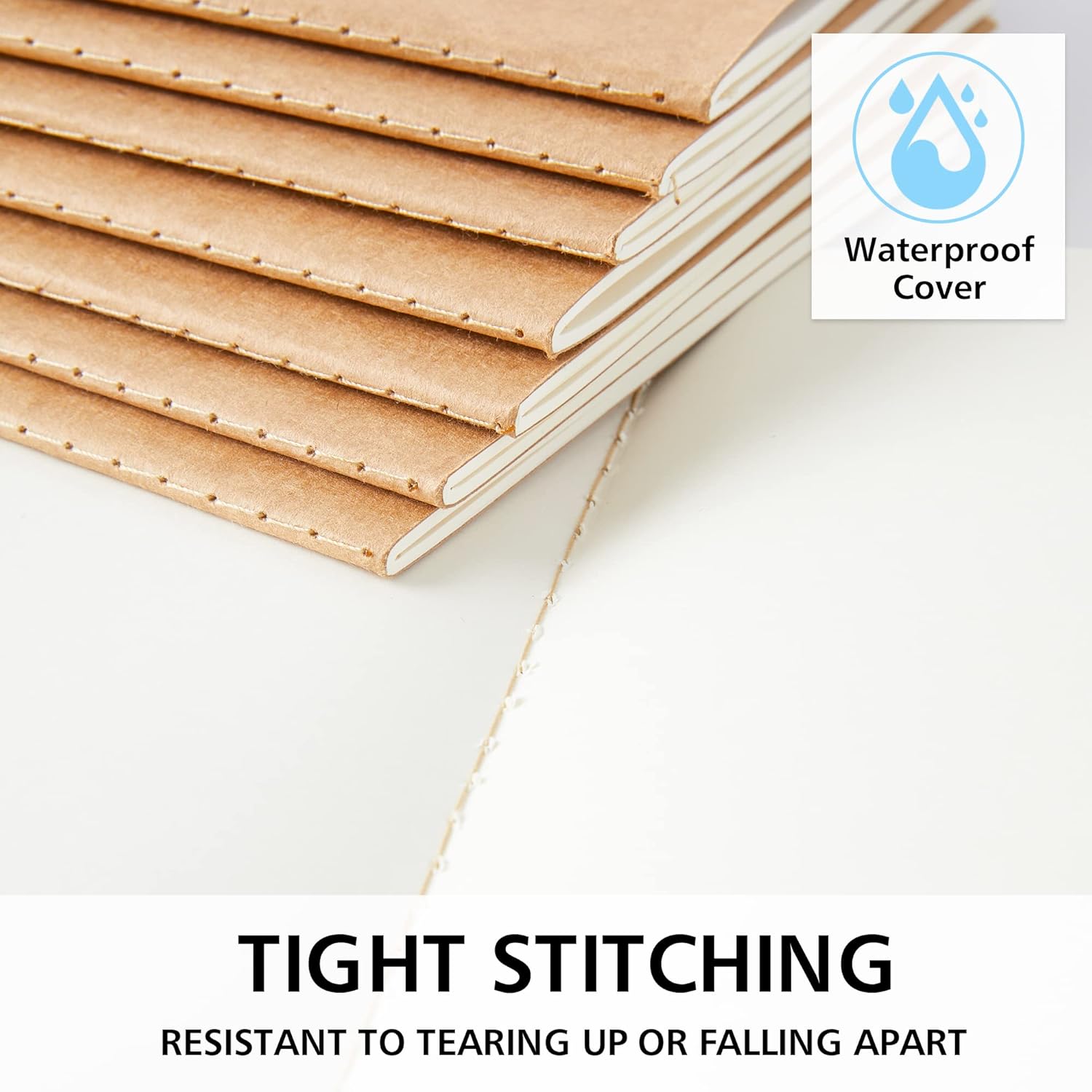 feela 30 Pack Blank Kraft Notebooks, Unlined Sketchbook Note Pad Travel Journal for Drawing Doodling Writing, Journal Bulk For Women Kids Students Office School Supplies, A5, 60 Pages, 8.3” X 5.5” - Image 4