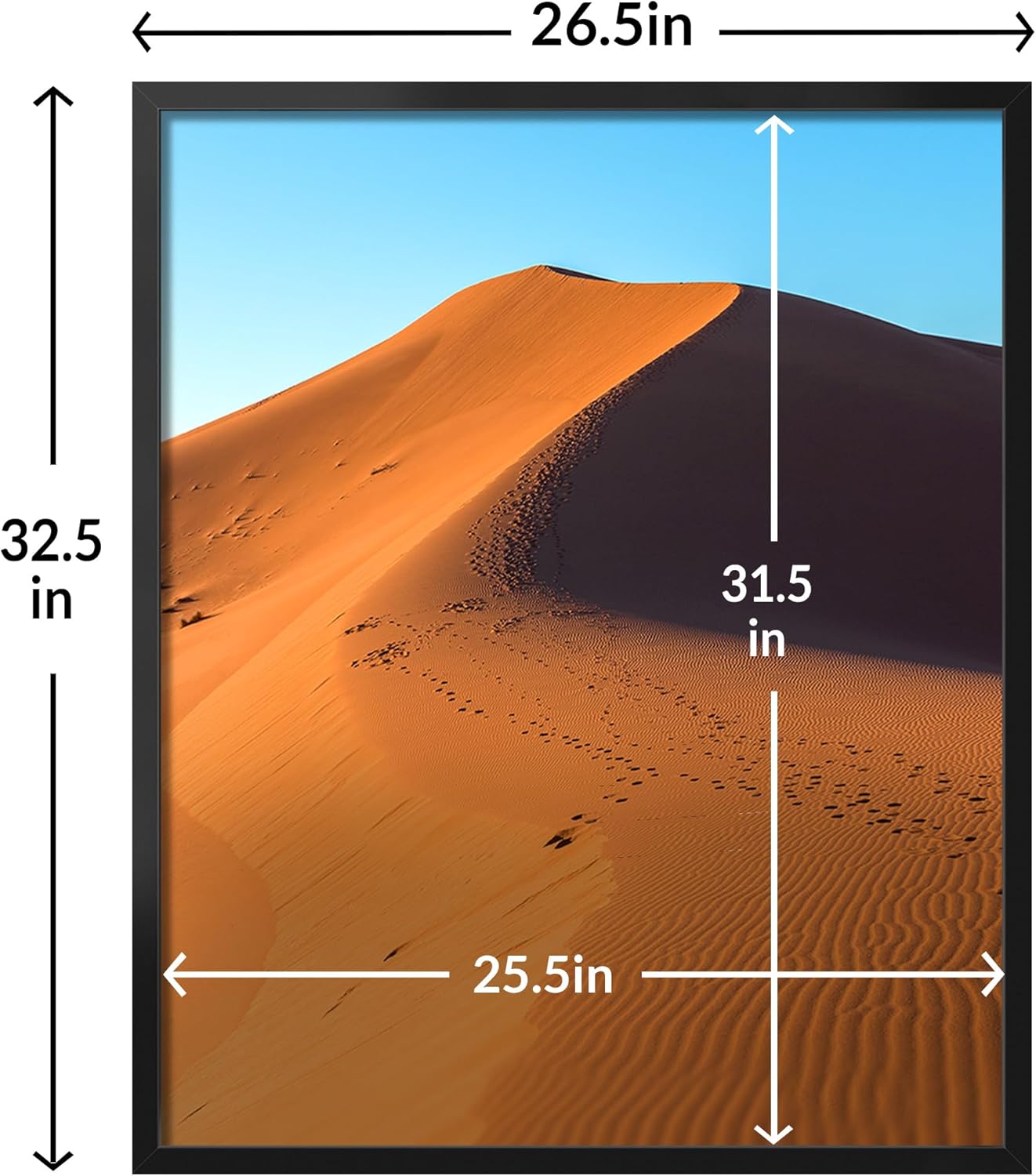 LaVie Home 26x32 Picture Frame for Wall Display, 26x32 Black Picture Frame with HD Plexiglas, 26 x 32 Photo Frame 1 Pack, Display Frame for Vertical or Horizontal, Classic Collection - Image 3