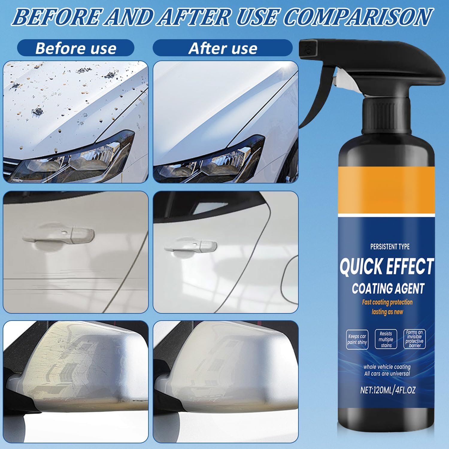 2Pcs Advanced Quick Effect Coating Agent,Advanced Car Quick-Acting Coating Agent Spray,Car Coating Spray, 2025 New Quicks Effective Coatings Sprays - Image 2