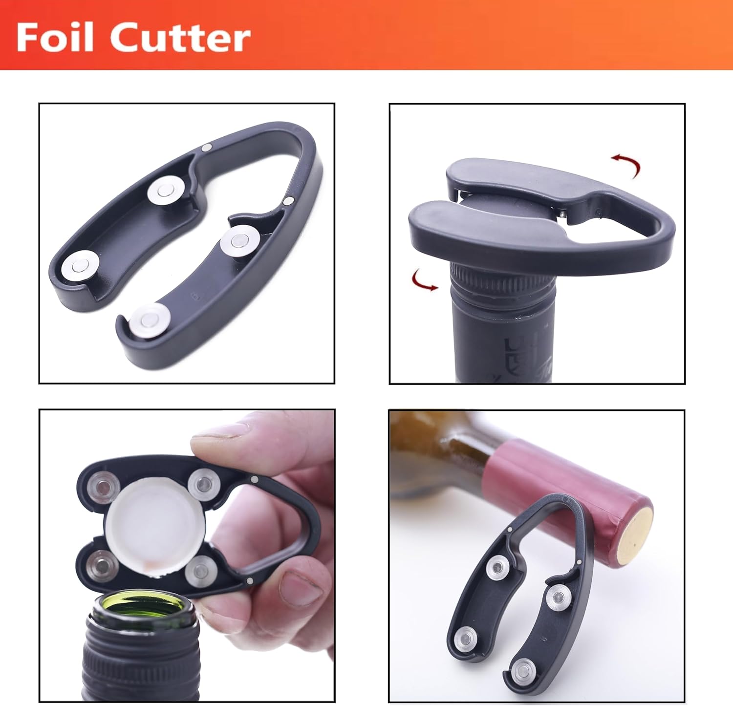 Wine Air Pressure Pump Bottle Opener Set With Foil Cutter,Simple Wine Pump Cork Remover Corkscrew,Efficient Corkscrew Bottle Opener,Easy Screw Out Tool,Great For Wine Lovers,Perfect Wine Gift. - Image 4