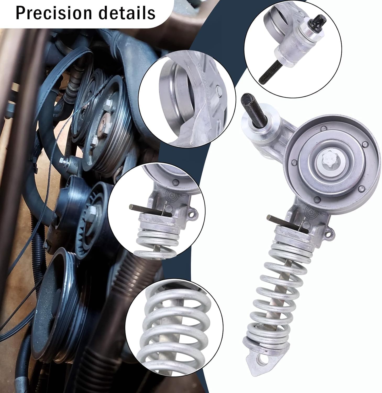 Belt Tensioner Assembly With Pulley With Serpentine Belt Compatible With 2011-2016 Chevy Cruze 2012-2019 Sonic 2013-2020 Trax 2016 Cruze Limited 2013-2020 Buick Encore Replace#55565236 5PK1400 - Image 3