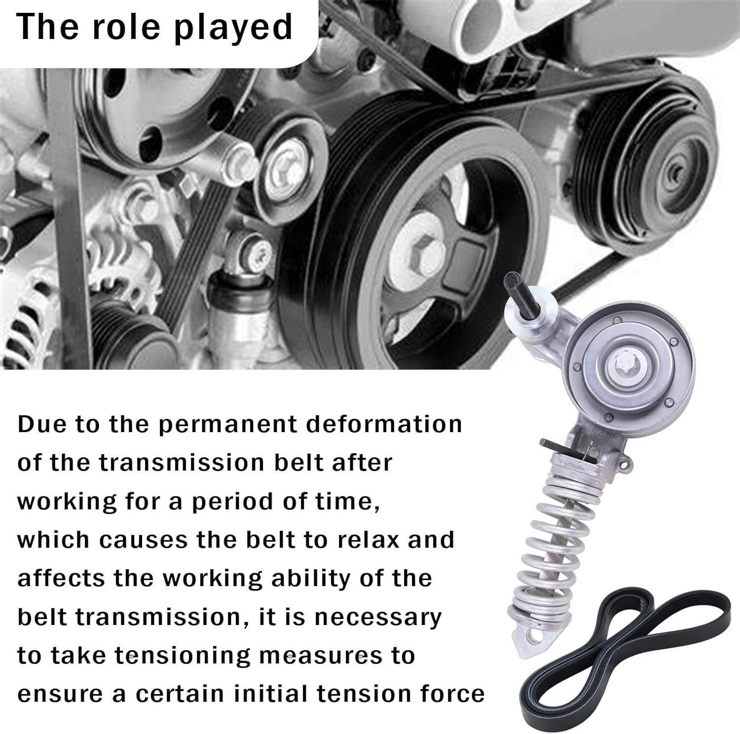Belt Tensioner Assembly With Pulley With Serpentine Belt Compatible With 2011-2016 Chevy Cruze 2012-2019 Sonic 2013-2020 Trax 2016 Cruze Limited 2013-2020 Buick Encore Replace#55565236 5PK1400 - Image 6