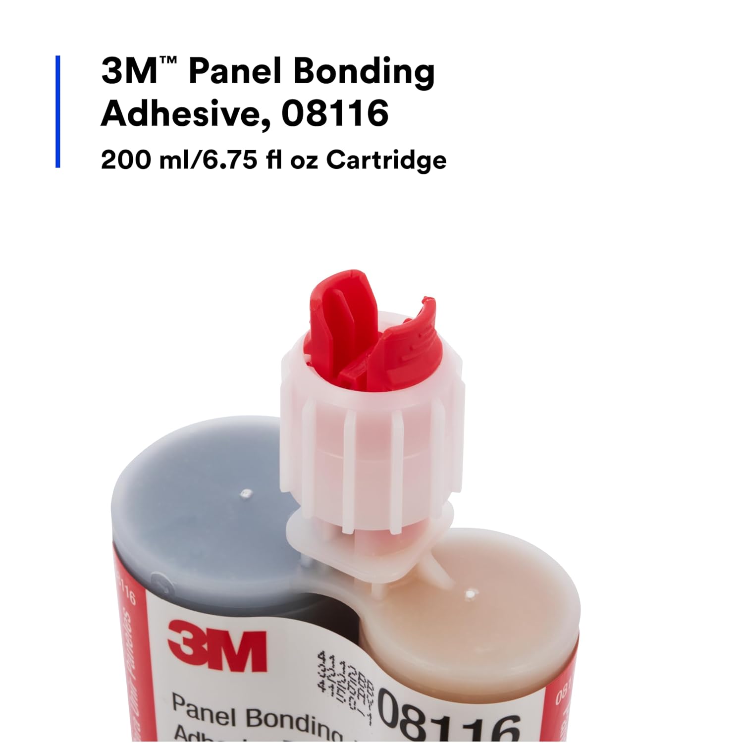 3M Panel Bonding Adhesive, 08116, OEM Recommended, Two-Part Epoxy, 200 ml/6.75 fl oz Cartridge , Black - Image 2