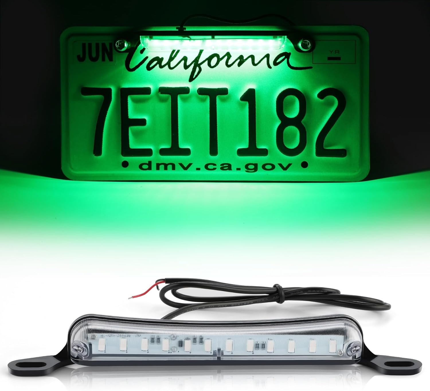 LivTee License Plate Light, Extremely Bright LED License Plate Lights Assembly for Trailer UTV ATV Truck RV Boat, Green