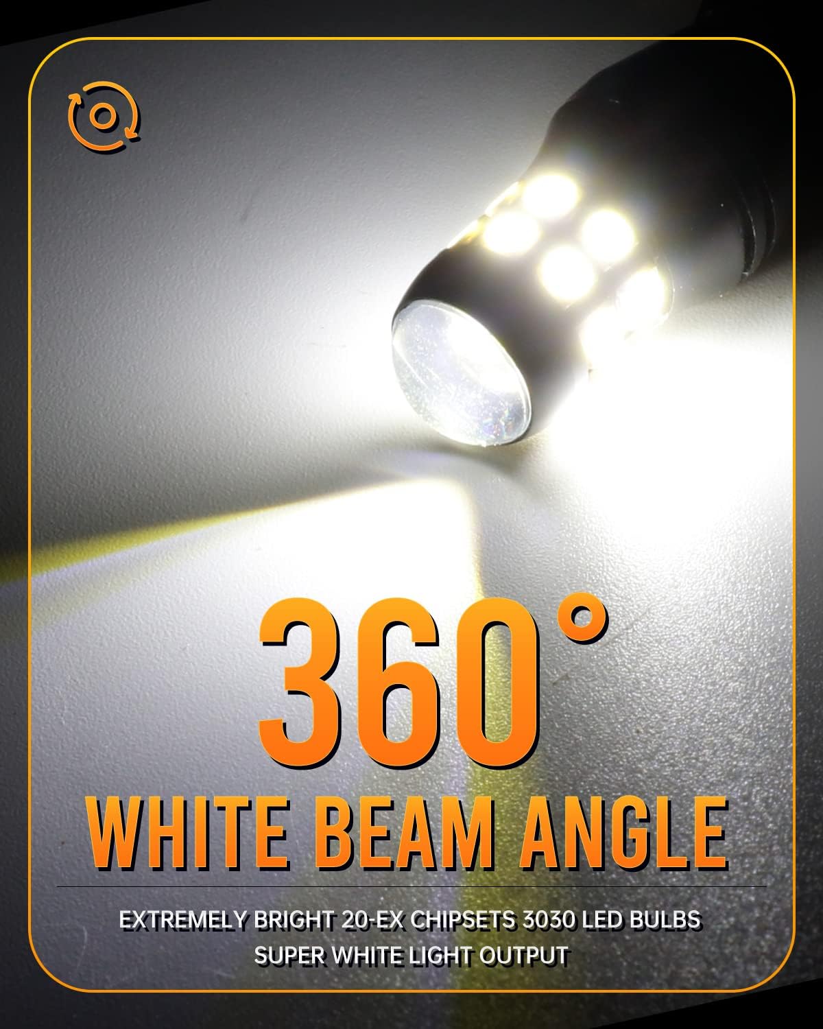 LUYED 912 921 LED Bulbs Reverse Lights Xenon White 2200 Lumens Extremely Bright Canbus Error Free W16W T15 906 3030 20-EX Chipsets with Lens for Tail Backup Lights, Pack of 2 - Image 4