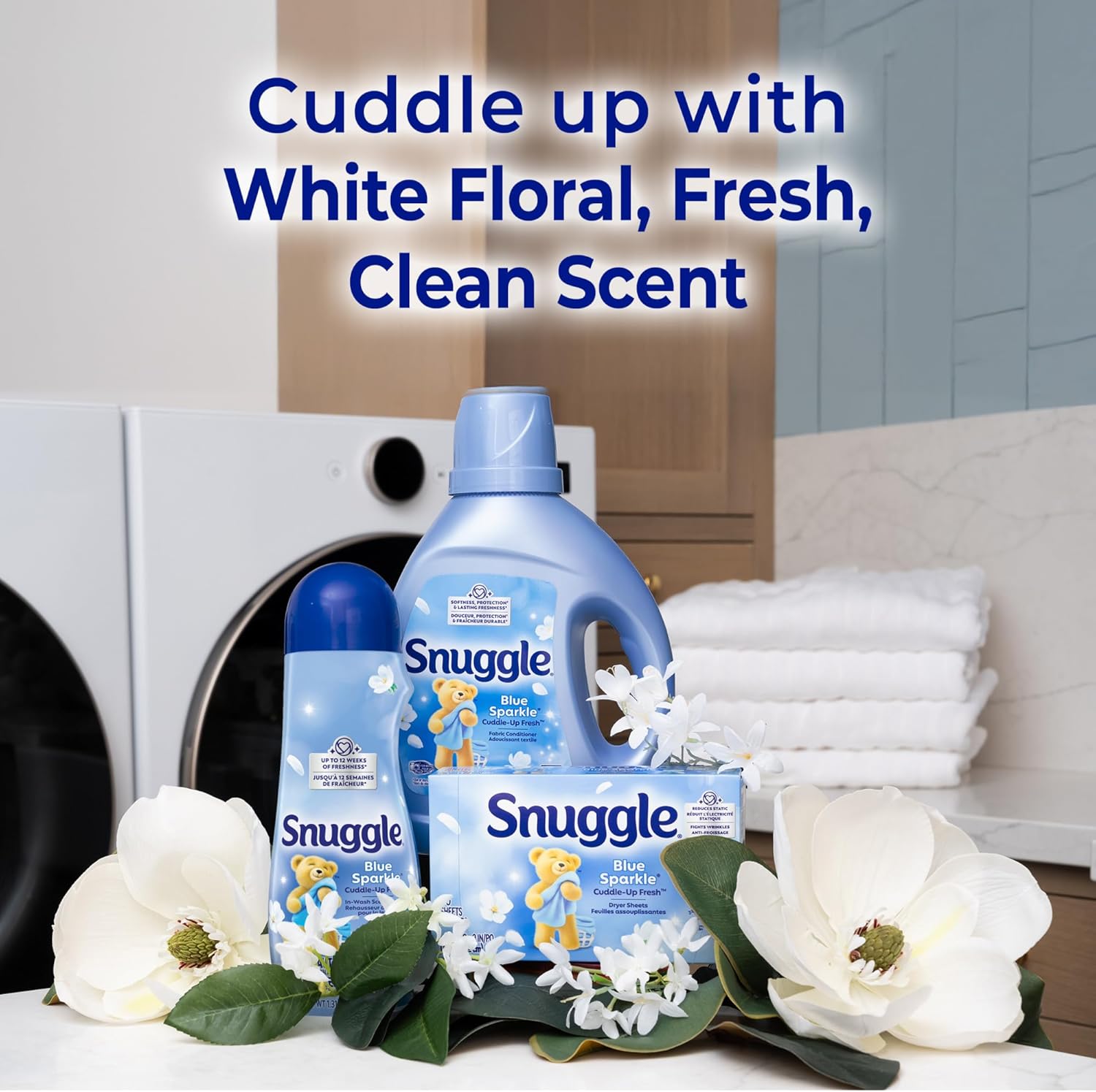 Snuggle Fabric Softener Dryer Sheets, Blue Sparkle Cuddle-Up Fresh, 230 Ct, Long-Lasting Fresh & Clean Scent, Softens Fabric, Reduces Static, Fights Wrinkles, Helps Repel Lint & Pet Hair, HE Safe - Image 8