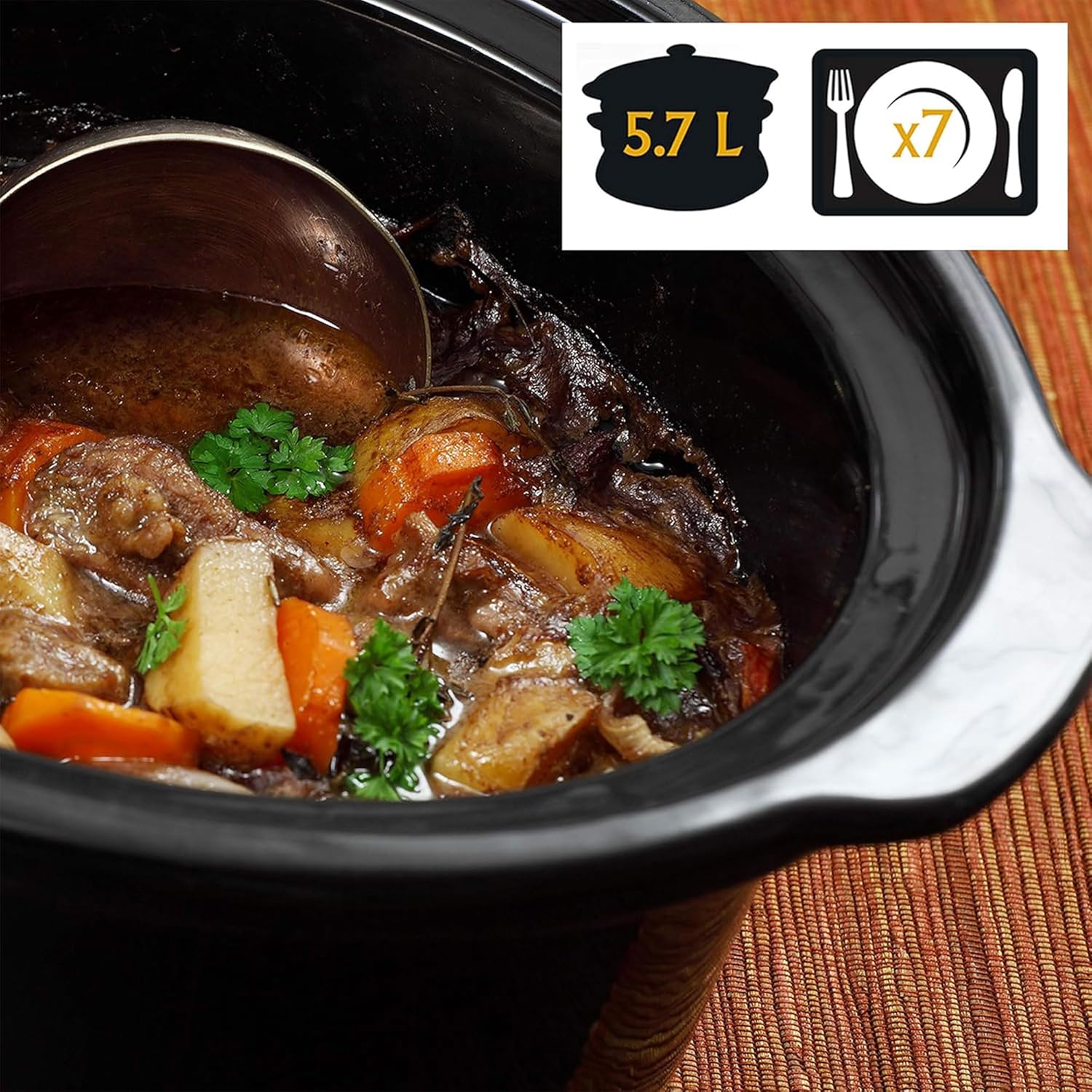 Crock-Pot SCCPVL600S Cook' N Carry 6-Quart Oval Manual Portable Slow Cooker, Silver - Image 5