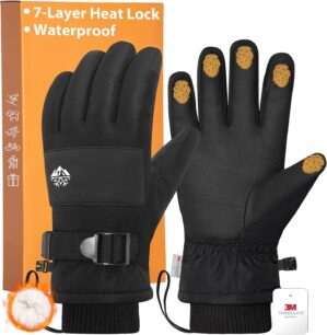 Pixel Panda Mens Winter Gloves Wate...