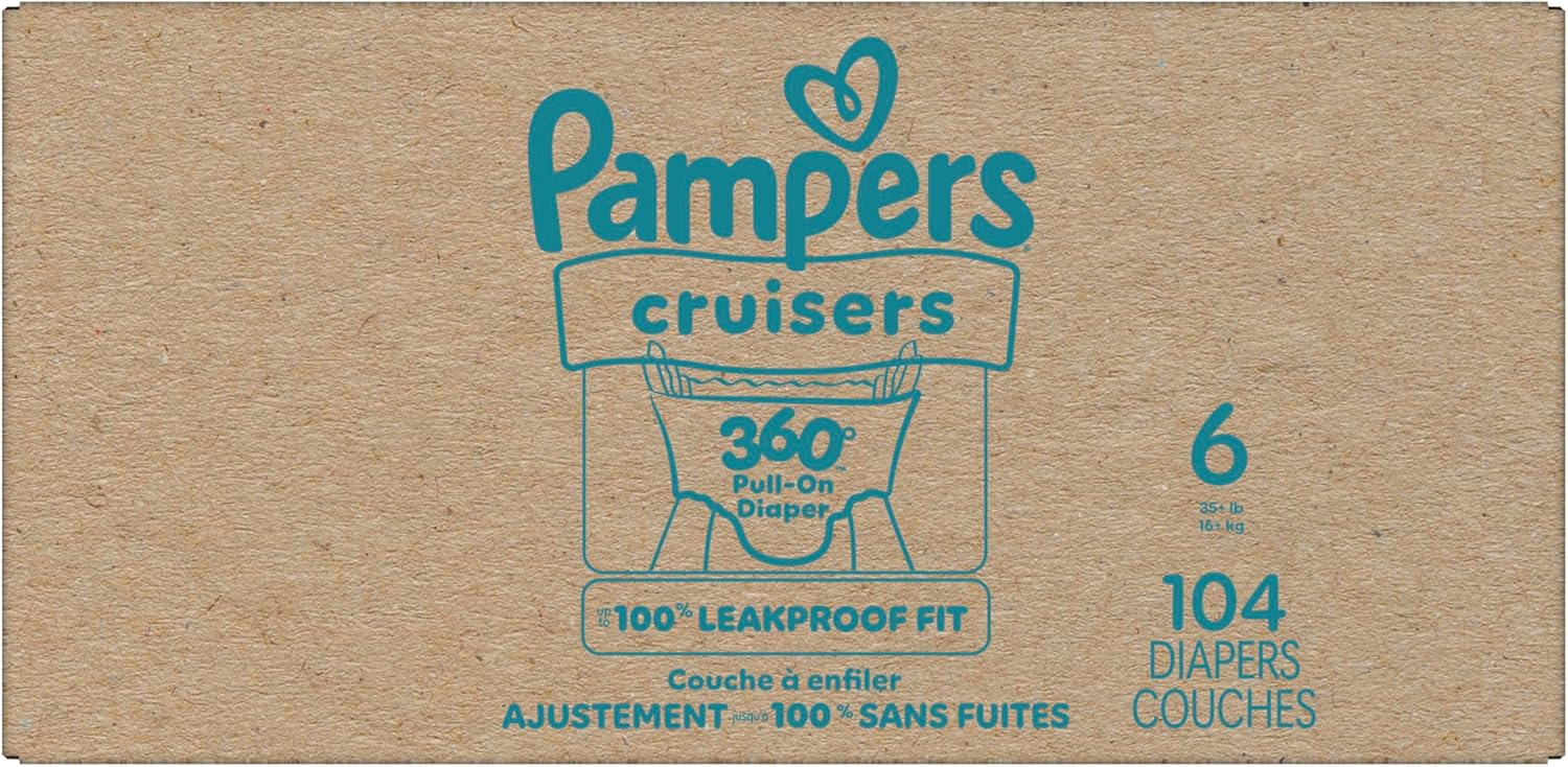 Pampers Diapers - Cruisers 360 - Size 6, 104 Count, Babyproof up to 100% Leakproof Pull-On Diaper - Image 13