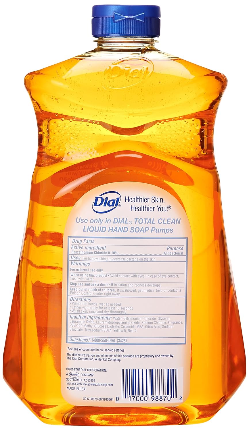 Dial Gold Antibacterial Liquid Soap with Moisturizer, 7.5 Oz Pump Bottle + 52 Oz Refill - Image 2