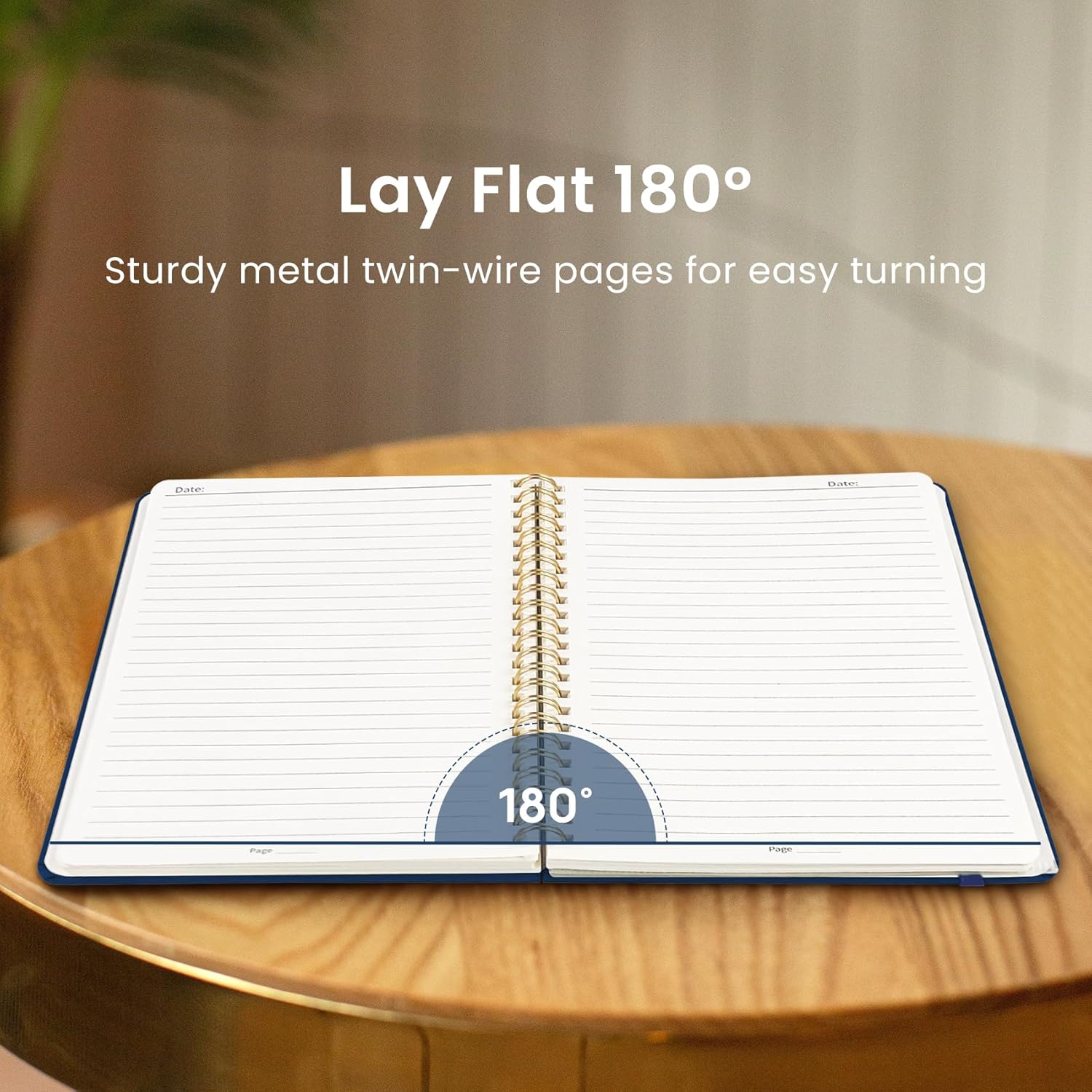 Taja Lined Spiral Journal Notebook for Women & Men, 140 Pages, College Ruled Hardcover Notebook for Work & Note Taking, Journals for Writing, A5(5.7" x 7.9") – Navy - Image 4