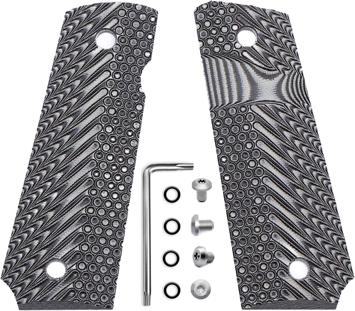 Guuun 1911 Slim Grips G10 Full Size Ambi Safety Cut Big Scoop OPS Tactical Texture