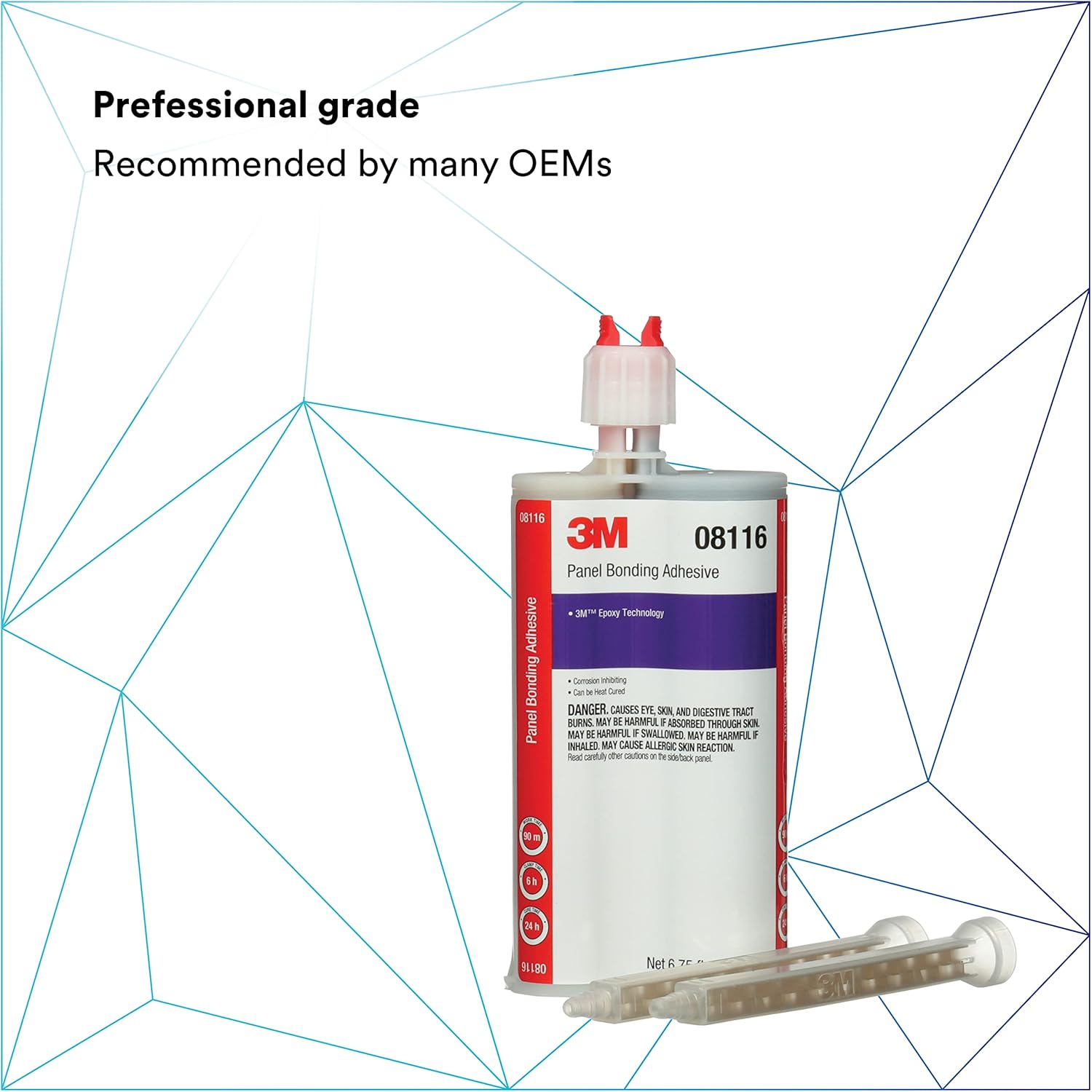 3M Panel Bonding Adhesive, 08116, OEM Recommended, Two-Part Epoxy, 200 ml/6.75 fl oz Cartridge , Black - Image 10