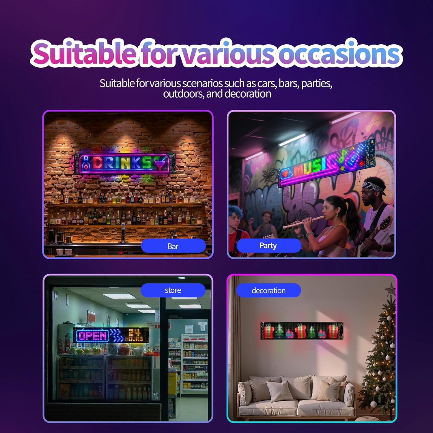 2PC Devil Eyes LED Lights for Car/Truck/SUV Windshield - 23.6"x4.71", App Control, IP68 Waterproof, USB-Powered - Image 6