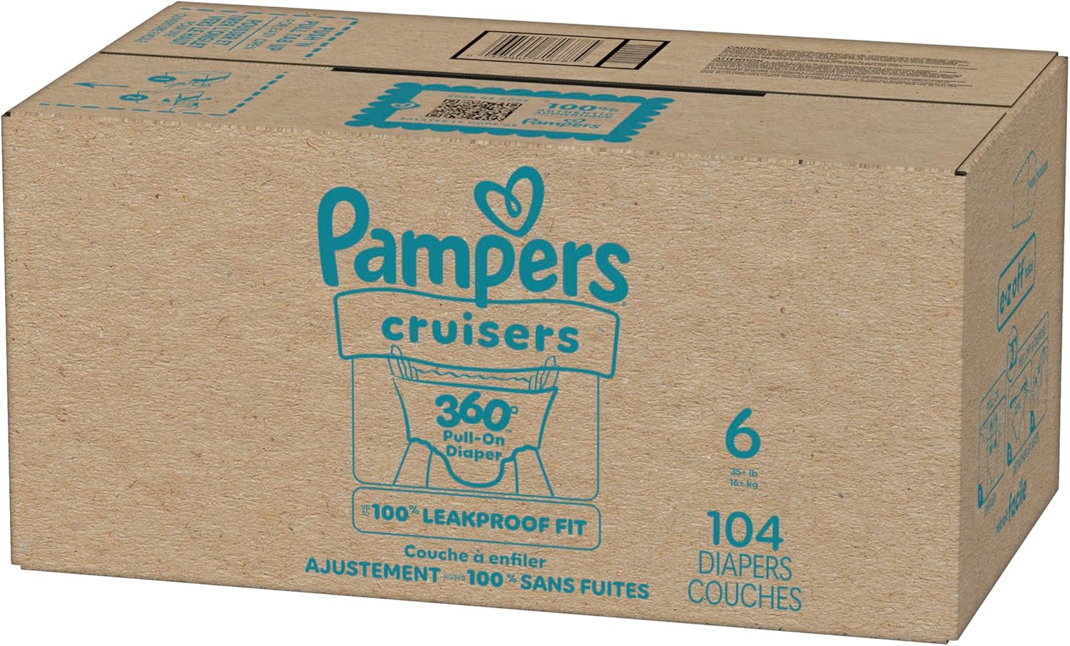 Pampers Diapers - Cruisers 360 - Size 6, 104 Count, Babyproof up to 100% Leakproof Pull-On Diaper - Image 14