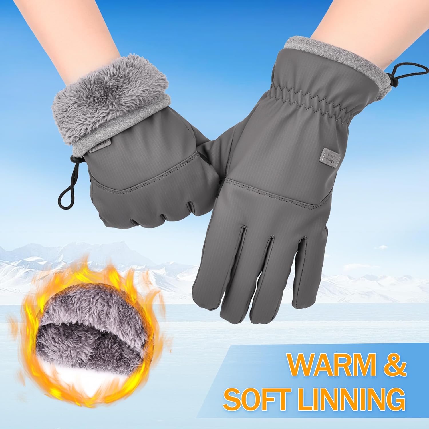 Winter Gloves for Men Women Waterproof Thermal Windproof,TouchScreen for Running,Cycling,Skiing,Snowboarding,Driving in Cold Weather - Image 3
