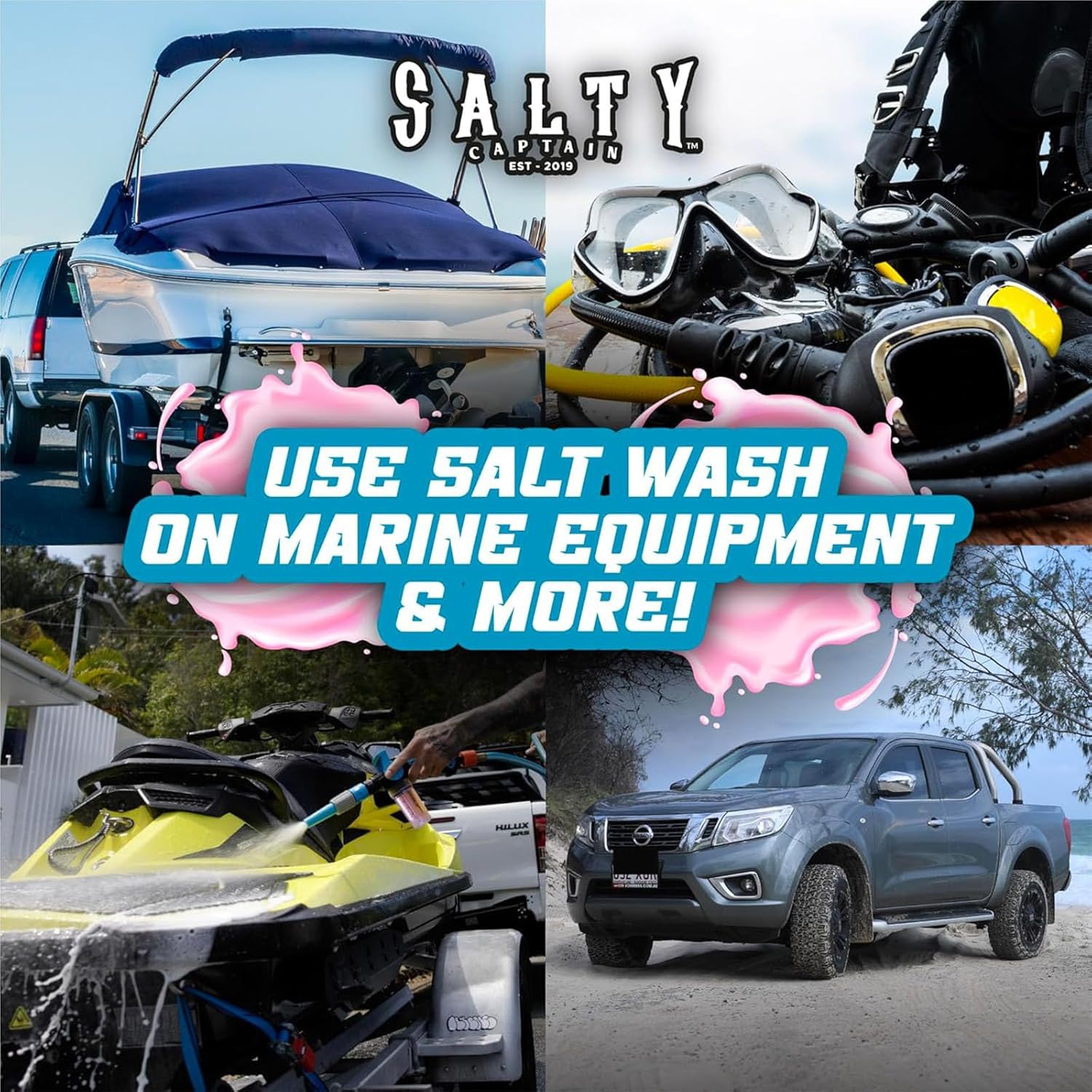 Salty Captain Foaming Salt Remover Wash - Clean & Remove Salt Off Boats & Cars, Prevent Saltwater Corrosion on Marine JetSkis, Trailers, Eco-Friendly Salt Neutralizer Boat Cleaner - Image 9