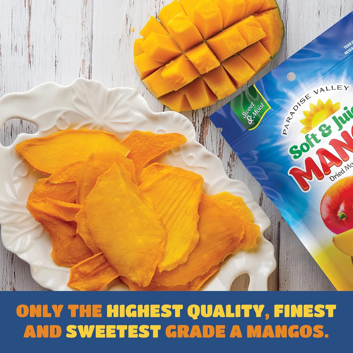 Dried Mango Slices - Delicious Texture Soft & Juicy Low Sugar Added Dried Mango - Naturally Ripened Mangos -Gluten Free Dry Mangoes Natural Source of Vitamin C, Fiber, (Mango 8 oz. 6 Pack) - Image 6