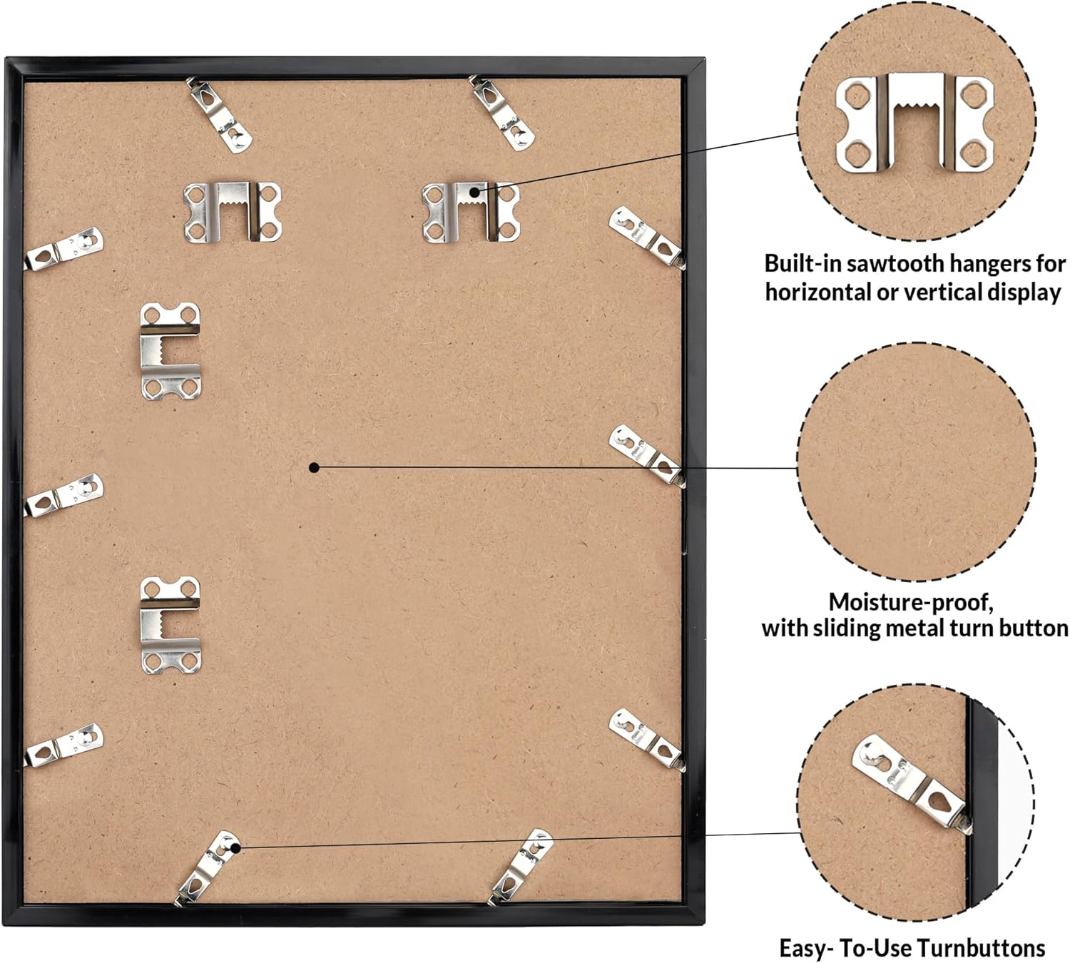 LaVie Home 26x32 Picture Frame for Wall Display, 26x32 Black Picture Frame with HD Plexiglas, 26 x 32 Photo Frame 1 Pack, Display Frame for Vertical or Horizontal, Classic Collection - Image 4