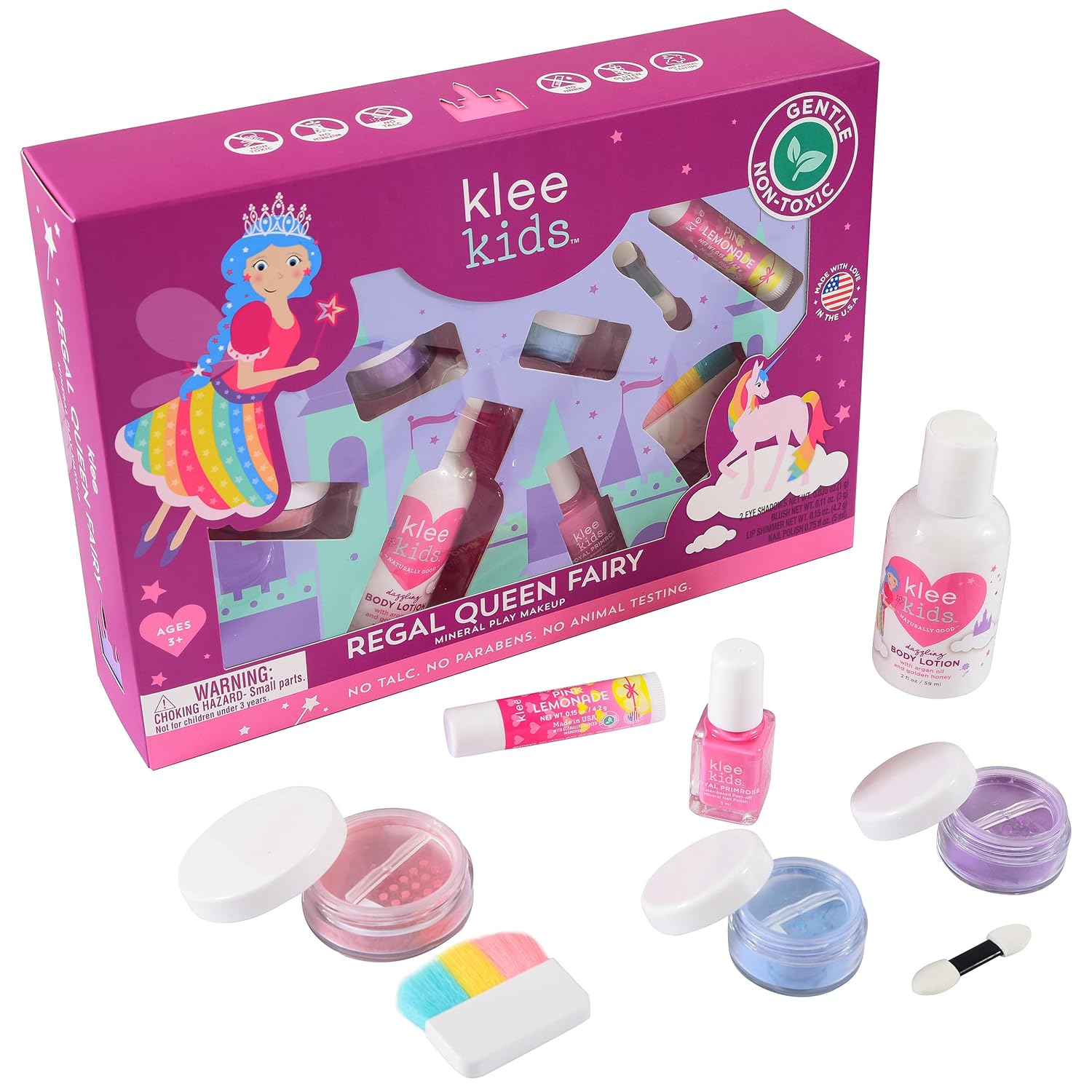 Klee Naturals Deluxe Mineral Play Makeup Kit. Gentle and Non-Toxic. Kid-Friendly. Made in USA. (Regal Queen Fairy) - Image 2