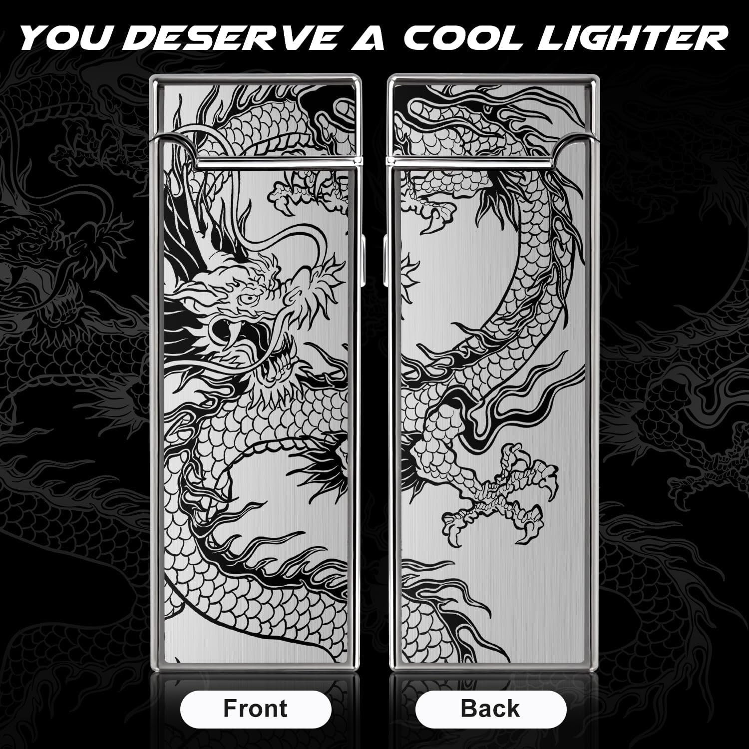LcFun Electric USB Rechargeable Lighter Windproof Plasma Dual Arc Pocket Lighter, Flameless Cool Dragon Lighters for Candle, Camping, Small Valentines Birthday Gifts for Men Husband Father - Image 4