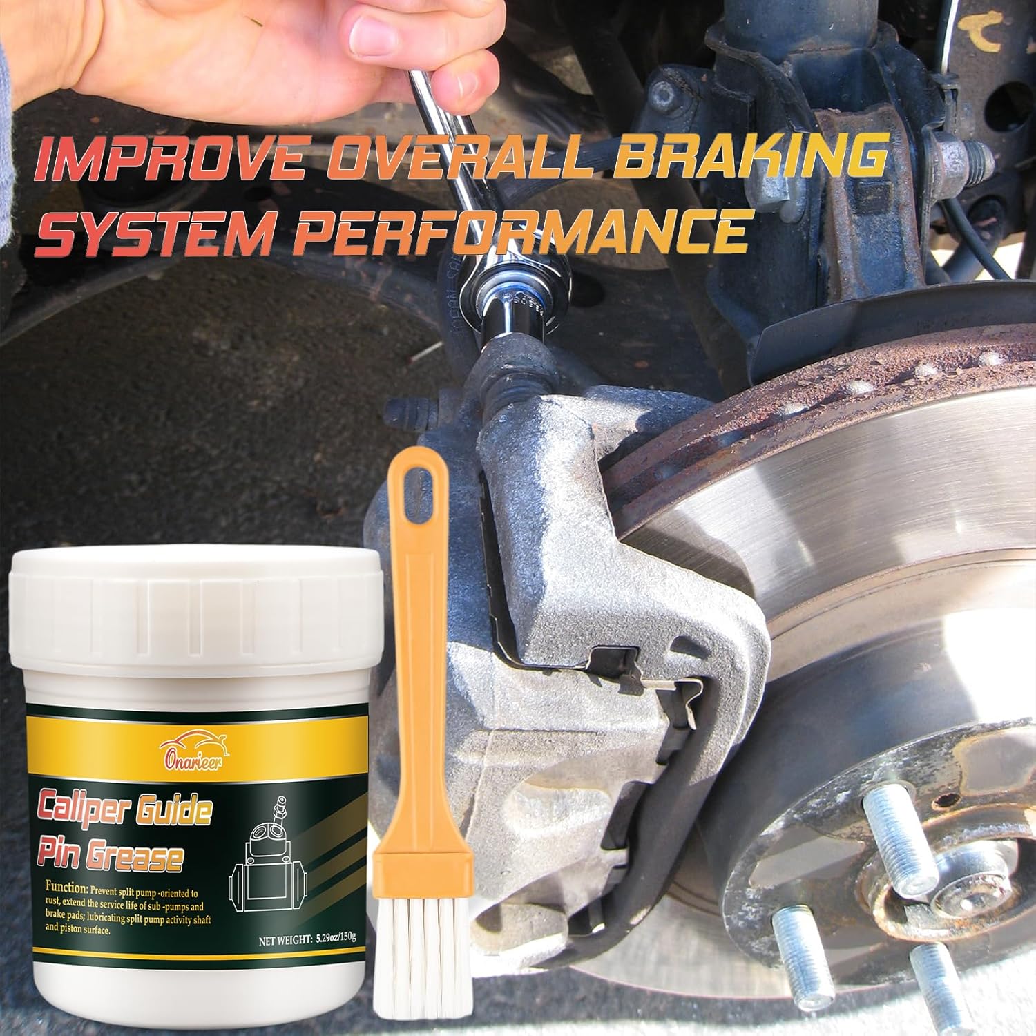 High-Performance Brake Grease Lubricant, 5.29oz, Rust & Corrosion Protection, Improved Brake Responsiveness, 150g, Automotive - Image 6