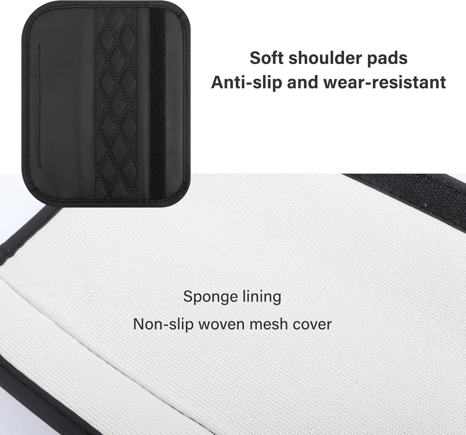 2PCS Car Seat Belt Cover Pads,Leather Seatbelt Covers Protect Shoulder and Neck Car Accessories Interior,Universal Car Seat Strap Pads Car Decorations for Most Cars Trucks (Black) - Image 4