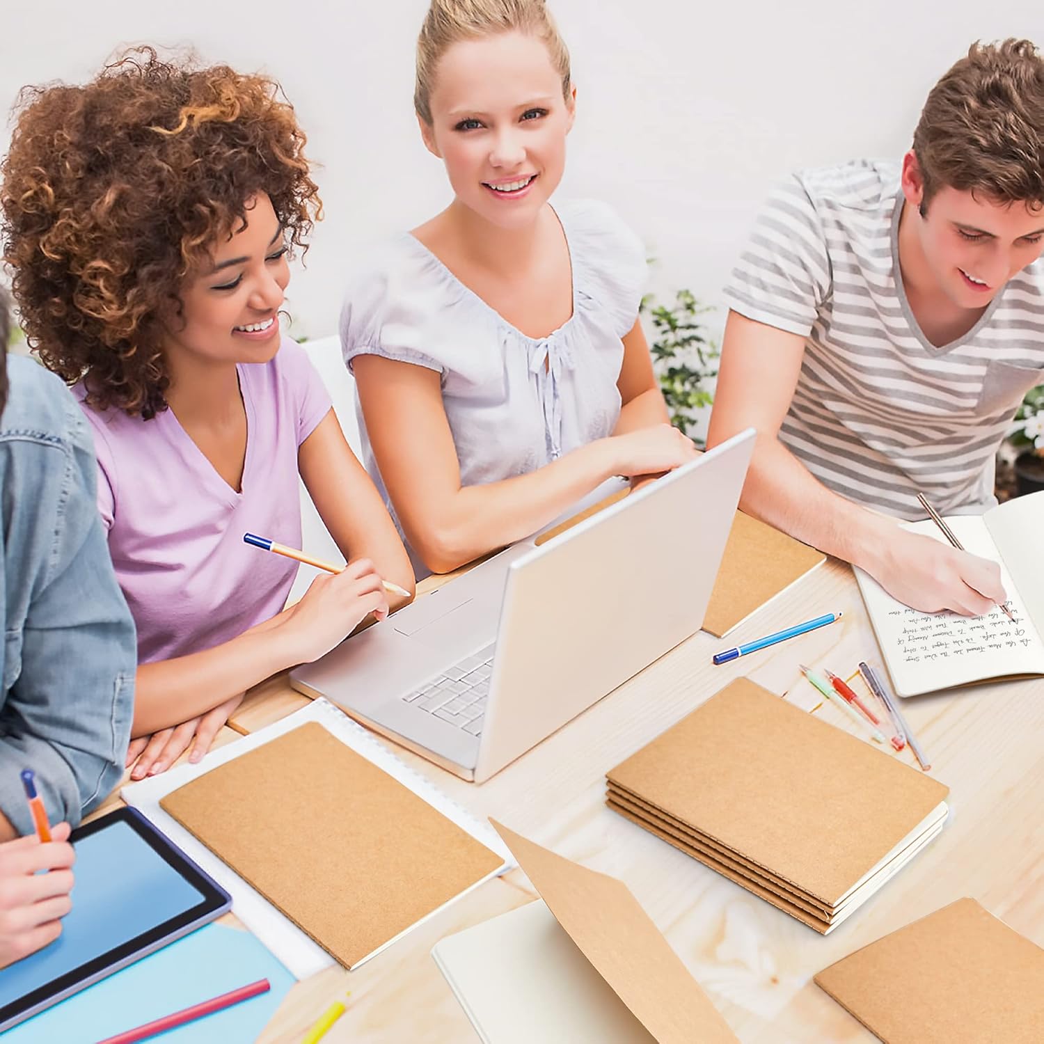 feela 30 Pack Blank Kraft Notebooks, Unlined Sketchbook Note Pad Travel Journal for Drawing Doodling Writing, Journal Bulk For Women Kids Students Office School Supplies, A5, 60 Pages, 8.3” X 5.5” - Image 6