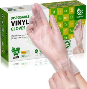 Disposable Vinyl Gloves, Food Safe,...