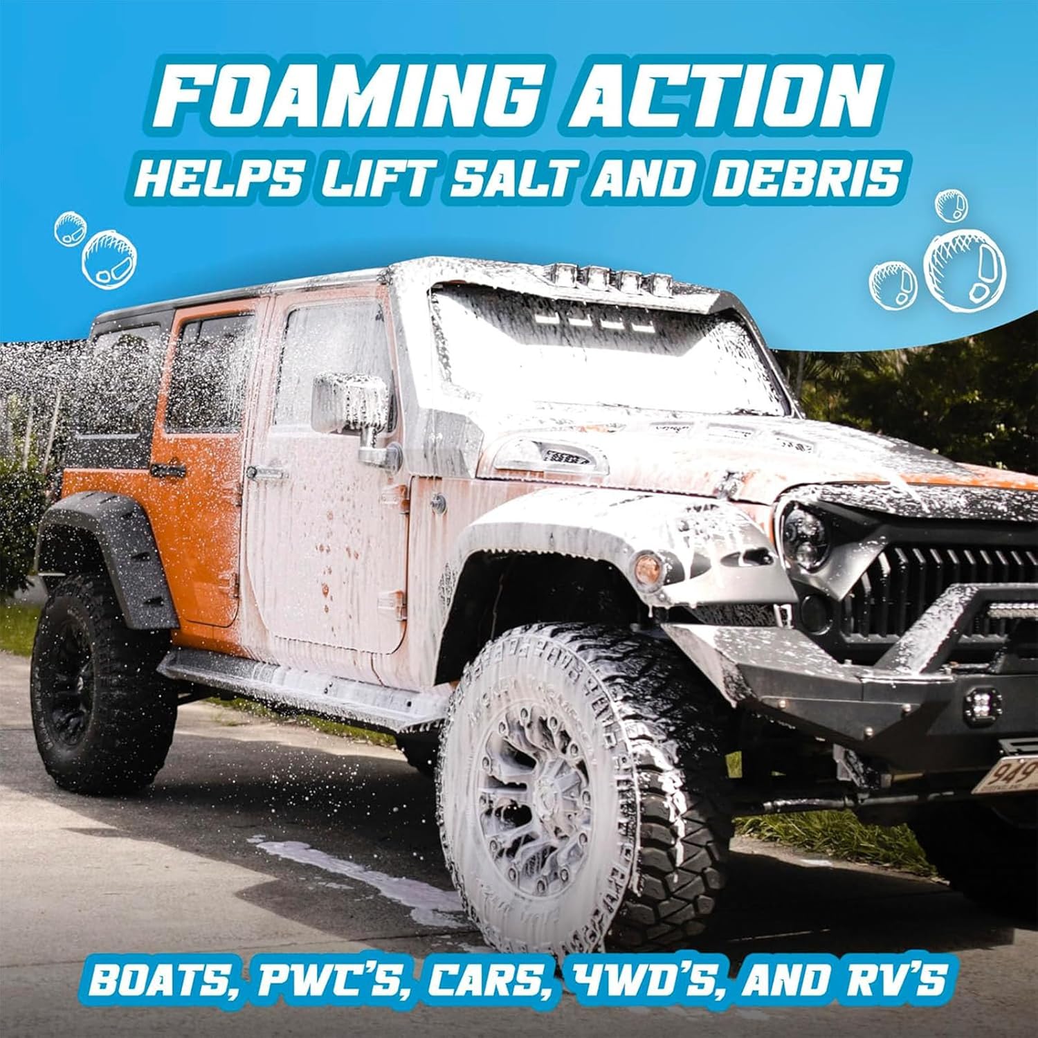 Salty Captain Foaming Salt Remover Wash - Clean & Remove Salt Off Boats & Cars, Prevent Saltwater Corrosion on Marine JetSkis, Trailers, Eco-Friendly Salt Neutralizer Boat Cleaner - Image 6