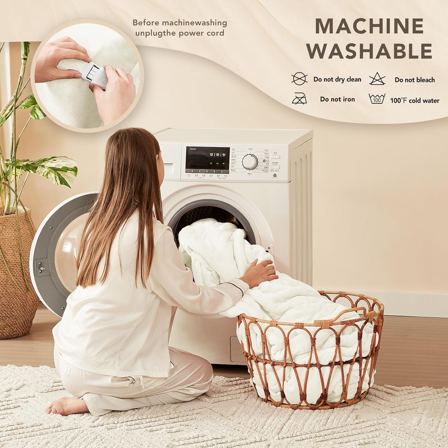 Homemate Electric Heated Blanket King Size - 100"x90" Heating Blanket King Size Dual Control 1/2/4/6/8 Hours Auto-Off 10 Heat Level Over-Heat Protection Flannel Sherpa ETL Certification - Image 7