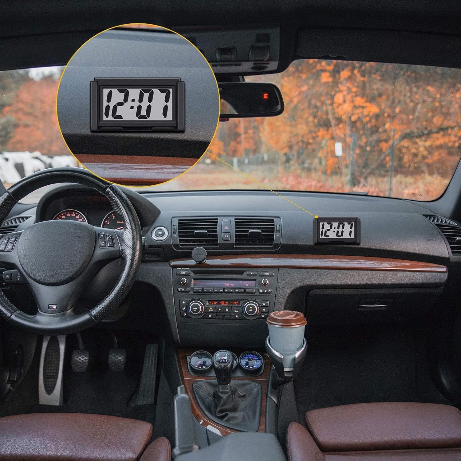 Frienda 24 Pieces Mini Digital Clock Small Digital Clock Stick on Battery Operated Self Adhesive Bracket for Car Dashboard Fridge (Black) - Image 5