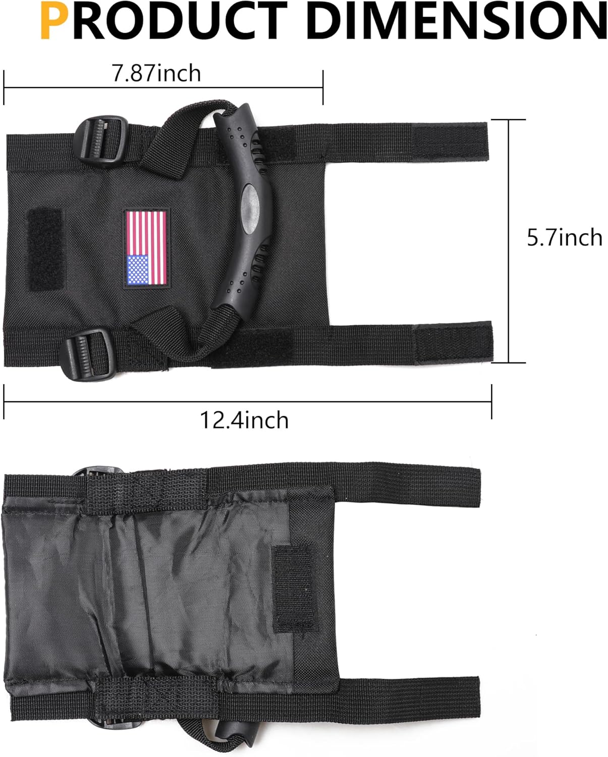 UTV ATV Roll Bar Grab Handles Grips Compatible with Polaris RZR Ranger Can Am Kawasaki Wildcat Pioneer Accessories 1.5” - 1.75” Roll Cage Hand Holds with US Flag, 2 Pack - Image 9