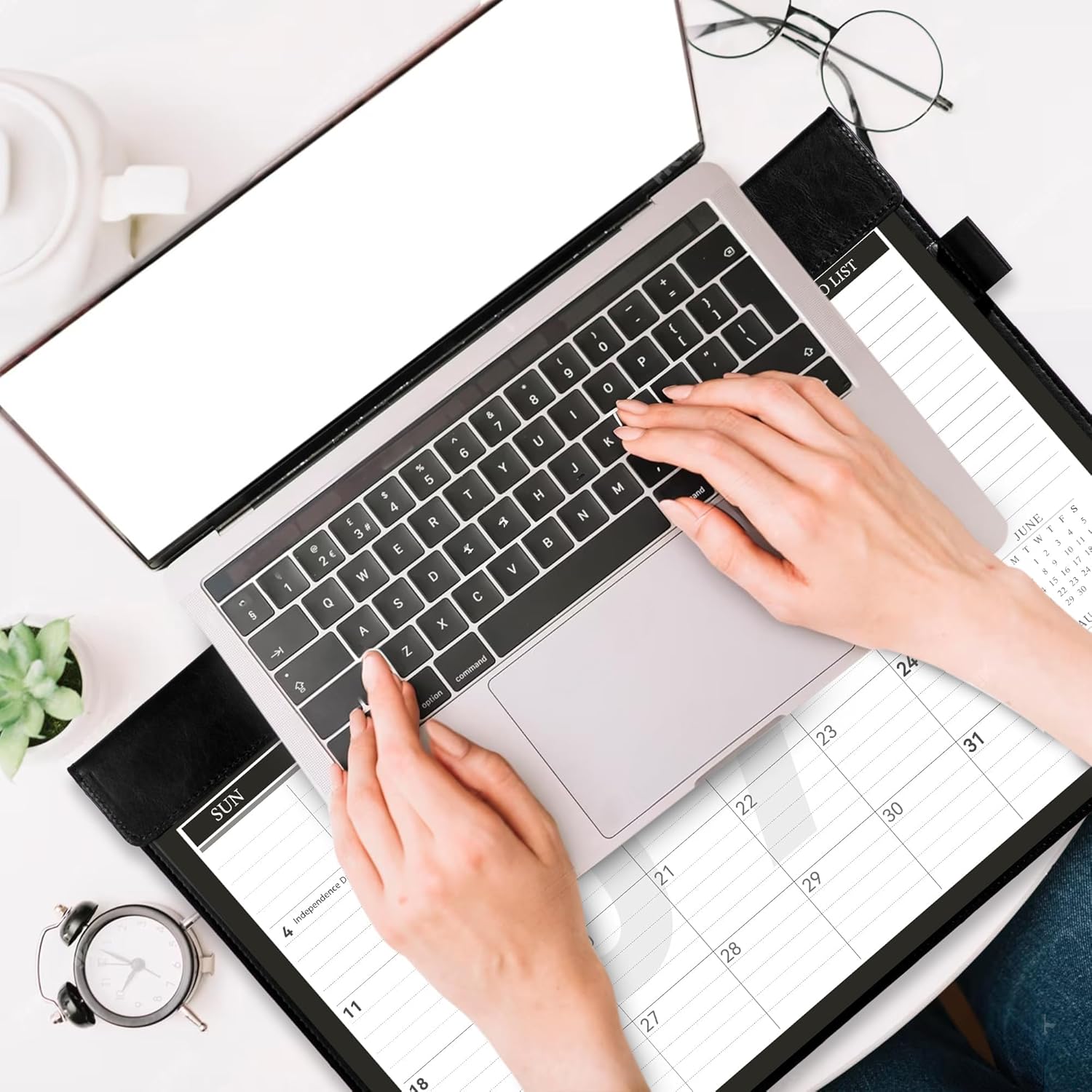 Yoment Desk Calendar 2026-2027, Jan 2026-Dec 2027, Large Desk Calendar with to-Do Lists, 24 Months Leather Desk Pad Wall Calendar with PVC Cover for Work Office School Home Women Men, 17 x 12, Black - Image 3