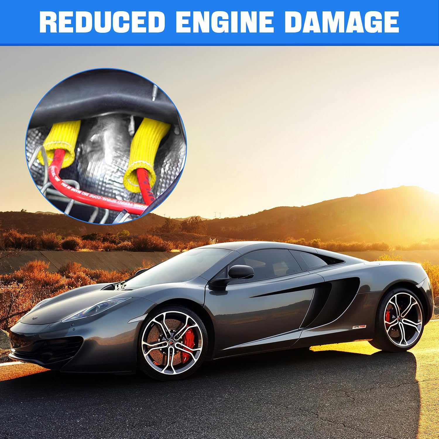 2500° Spark Plug Heat Shield Sleeve for 8PCS Spark Plug Wire Boots Ls1/Ls2 Sbc Bbc 350 454 Spark Plug Wire Heat Sleeve (Yellow) - Image 8