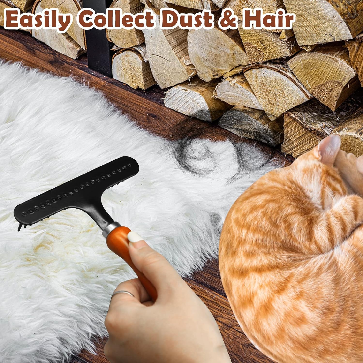 2 Pcs Hand Held Carpet Rake to Fluff Matted Carpets, Portable Rug Rake for Pet Hair Removal - Image 5