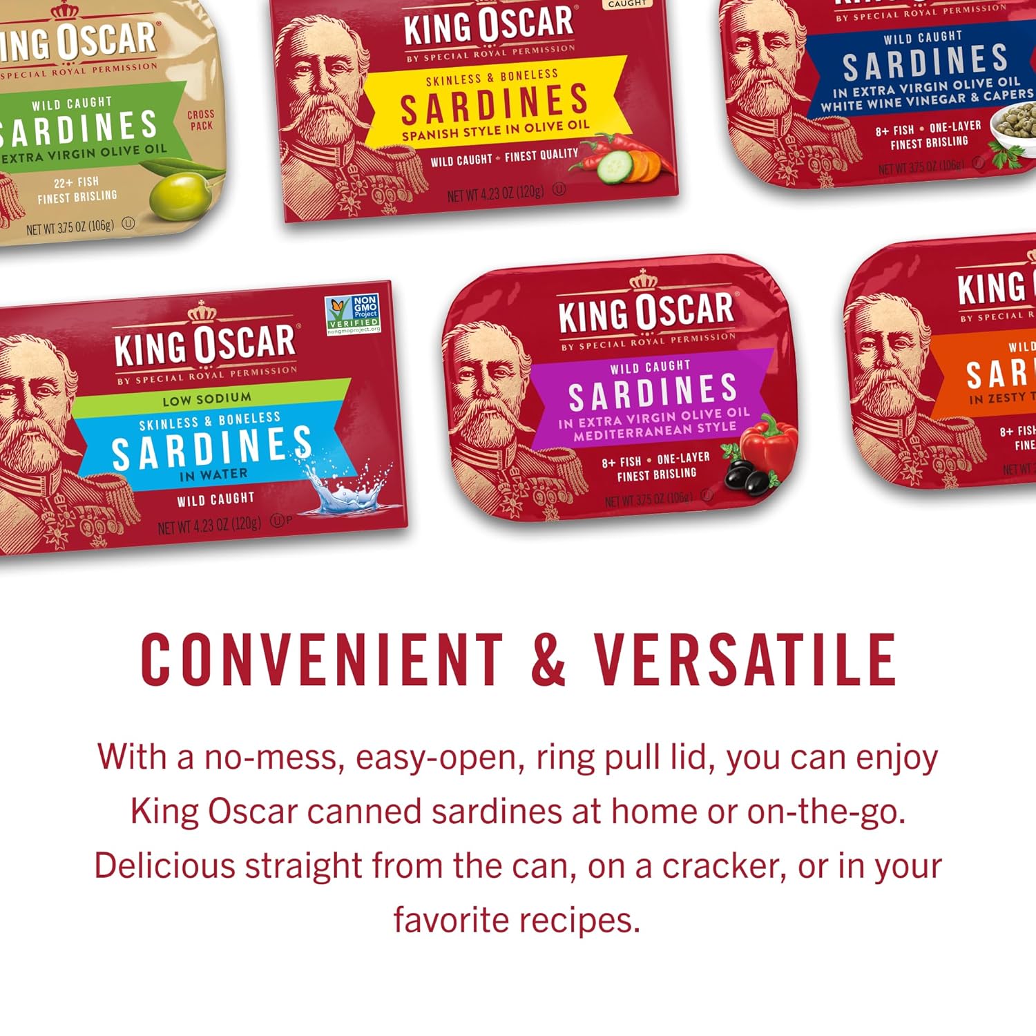 King Oscar Wild Caught Sardines in Extra Virgin Olive Oil, Hot Jalapeno Peppers, 3.75 Ounce (Pack of 12) (3480000656) - Image 9