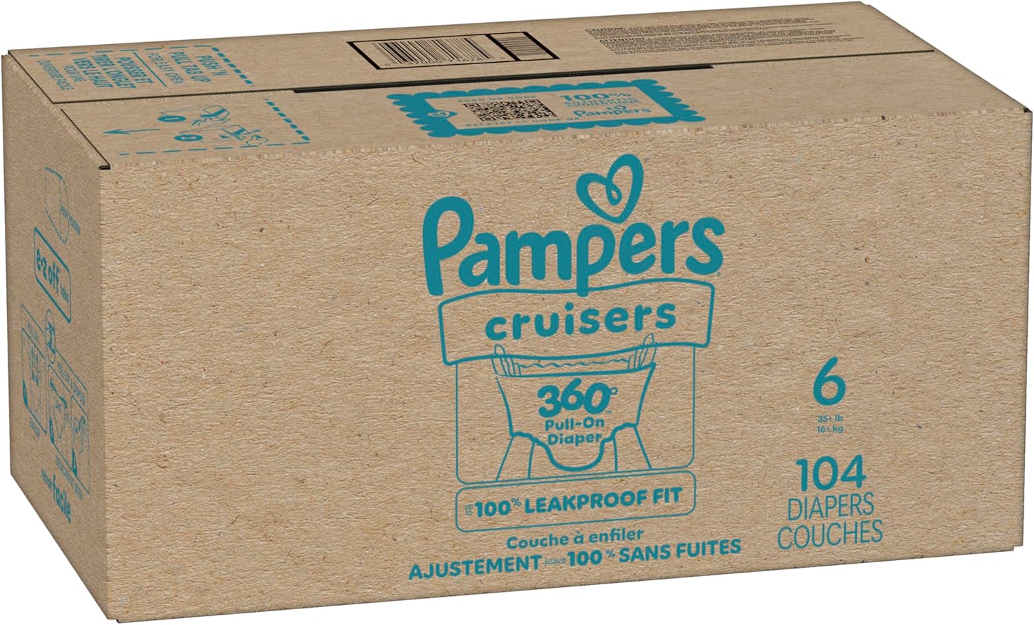 Pampers Diapers - Cruisers 360 - Size 6, 104 Count, Babyproof up to 100% Leakproof Pull-On Diaper - Image 12