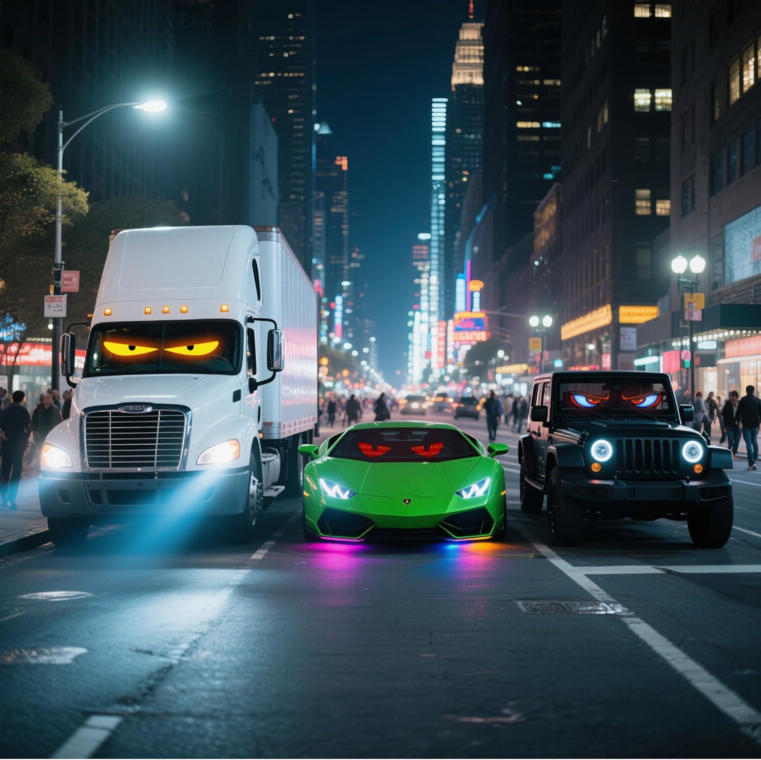 2PC Devil Eyes LED Lights for Car/Truck/SUV Windshield - 23.6"x4.71", App Control, IP68 Waterproof, USB-Powered - Image 2