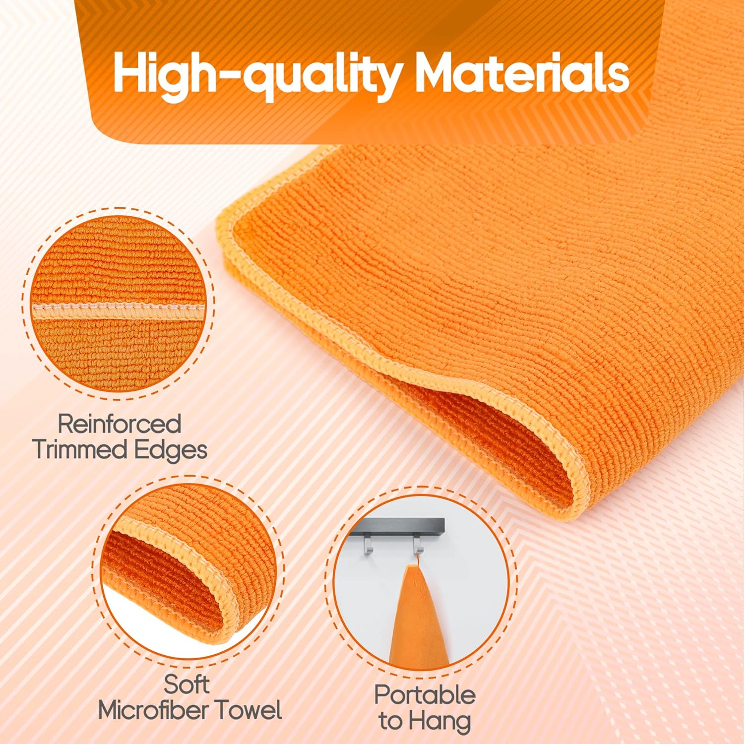 2PCS Clay Towel Auto Detailing, Clay Bar Towel Cloth Auto Detailing for Car (12 x 12 in) (Orange) - Image 3